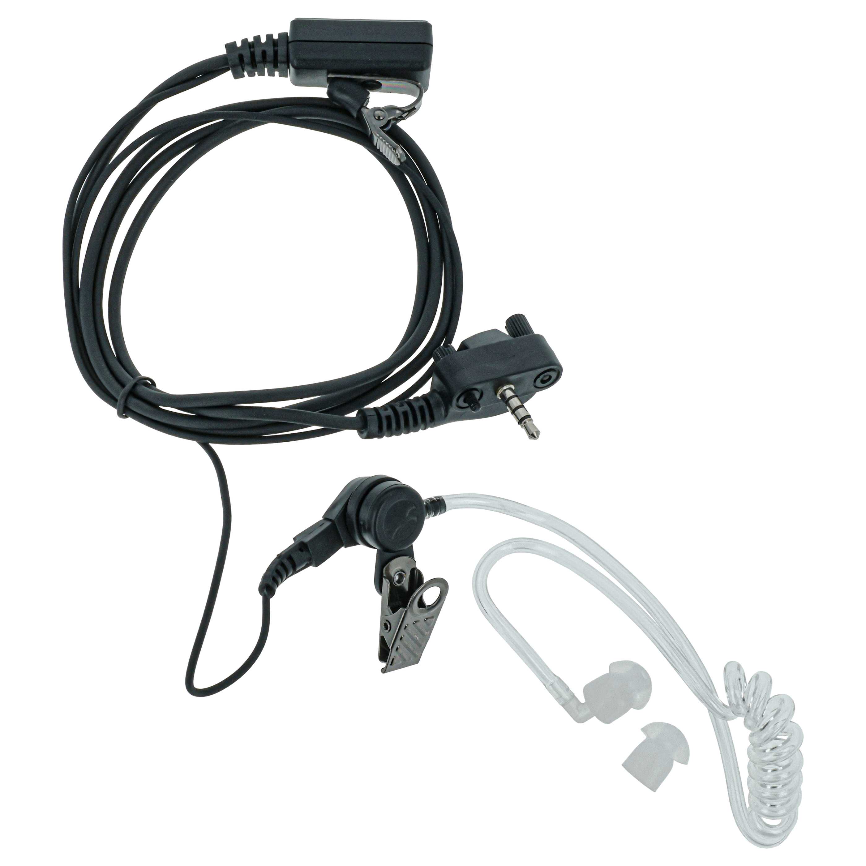 Security Radio Headset suitable for Yaesu Vertex VX-130 - "Take Call Button", Clip Mount + Phono Cable