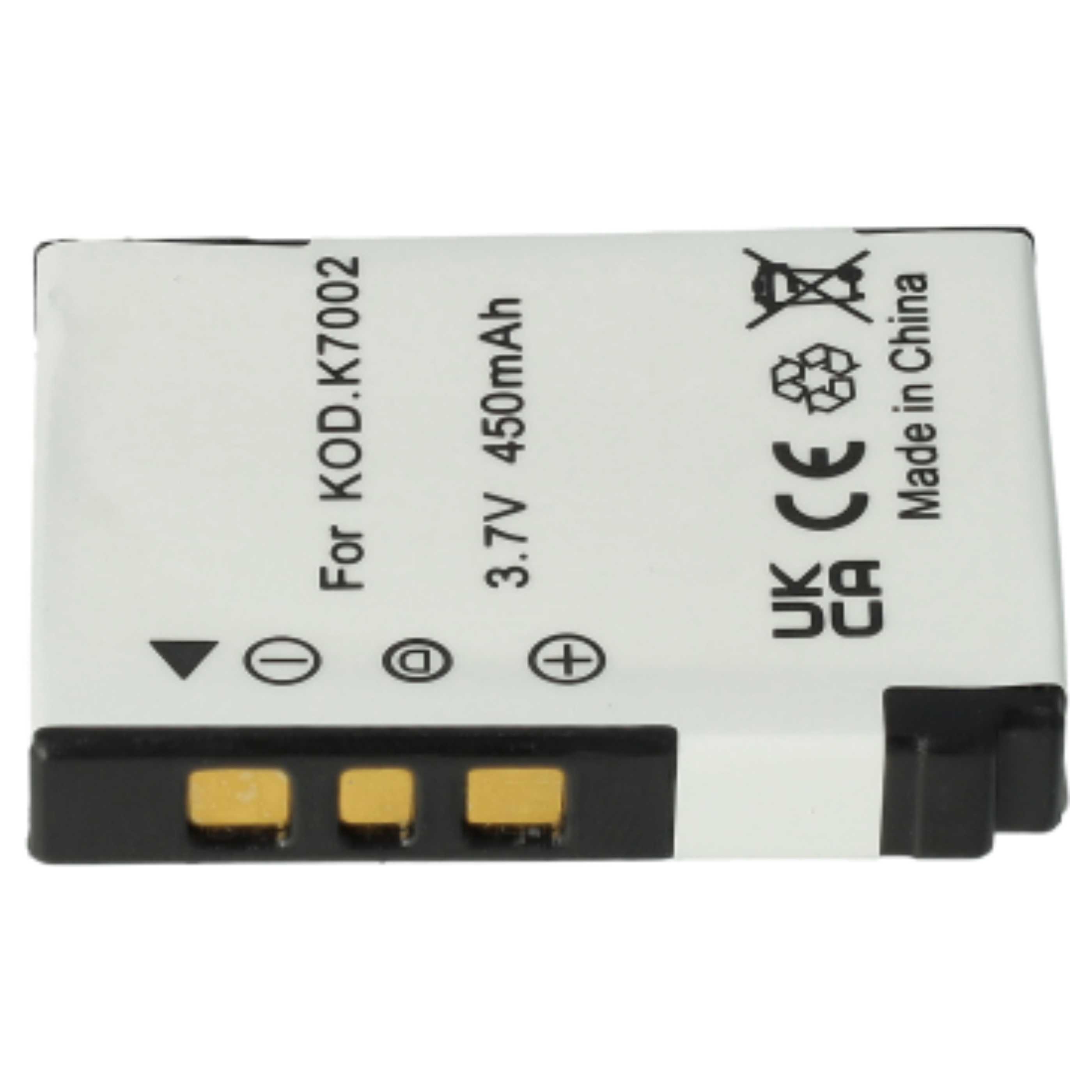 2x Battery replaces Kodak Klic-7002 - 460mAh, 3.6V, Li-Ion