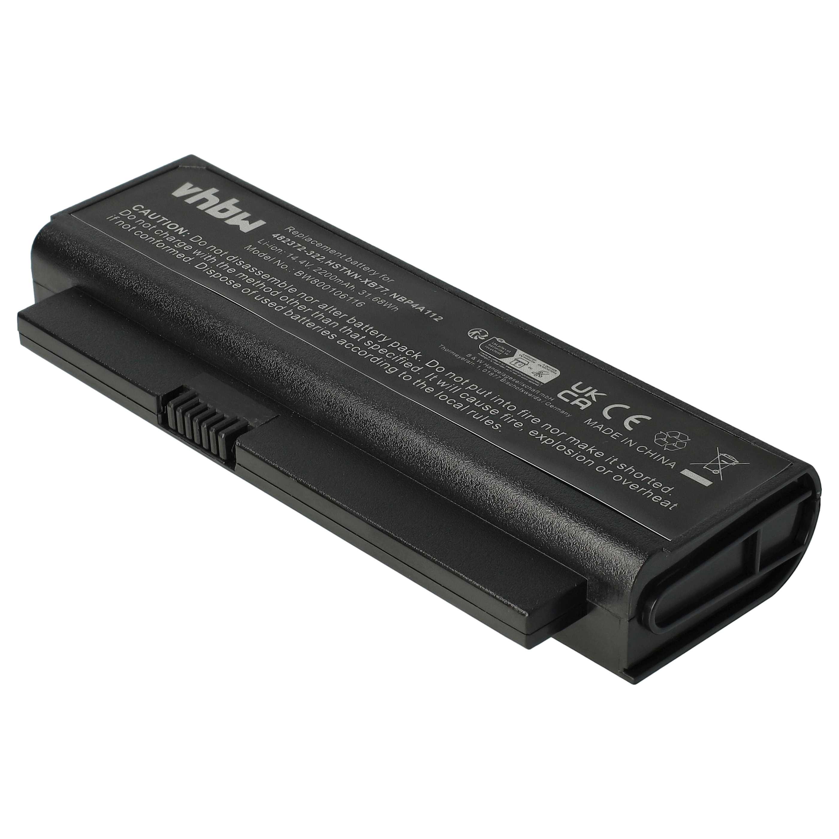 Akumulator do laptopa zamiennik HP 482372-322, 482372-361, 493202-001 - 2200 mAh 14,4 V Li-Ion, czarny
