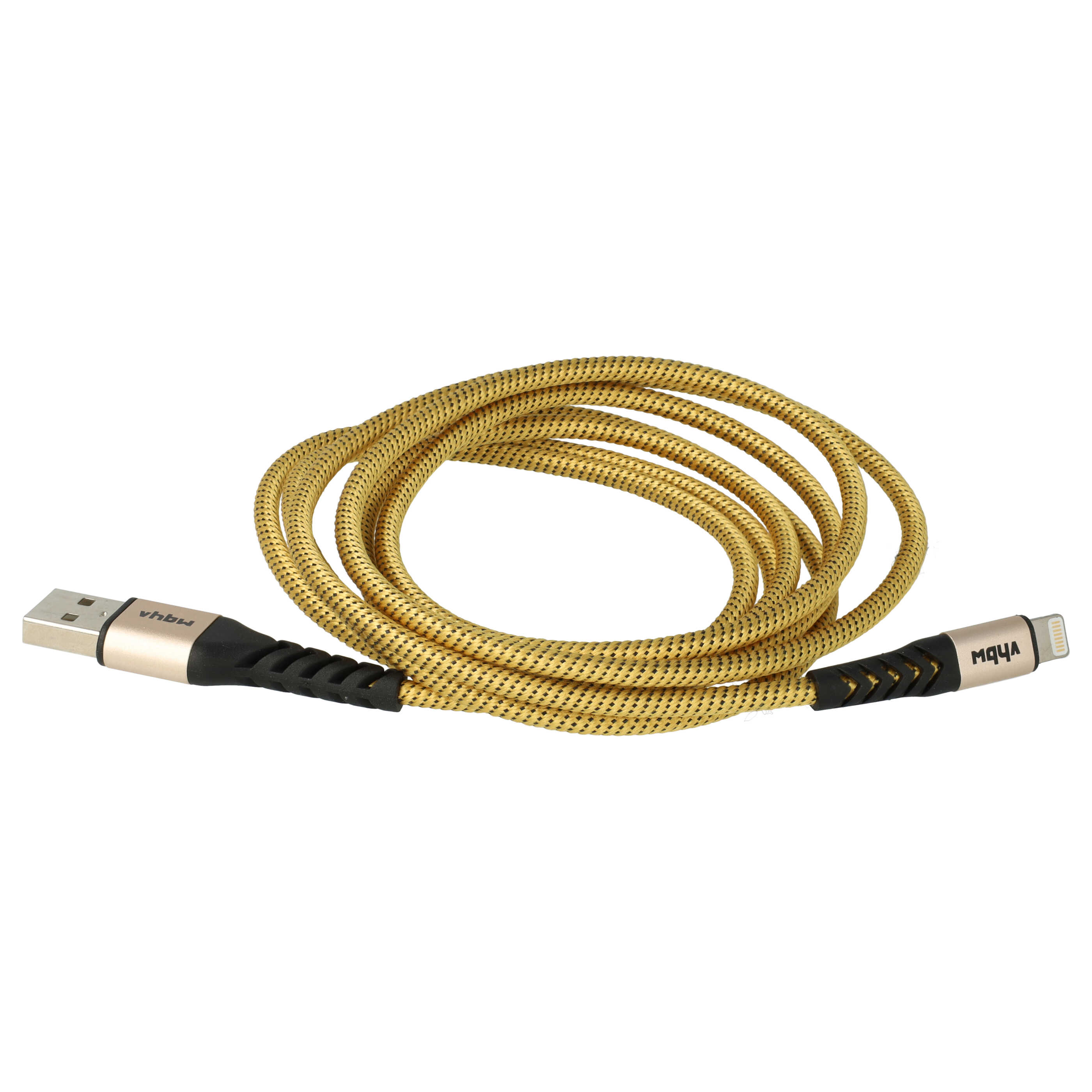 Lightning Kabel auf USB A passend für Apple AirPods Apple iOS Geräte - Gelb Schwarz, 180cm