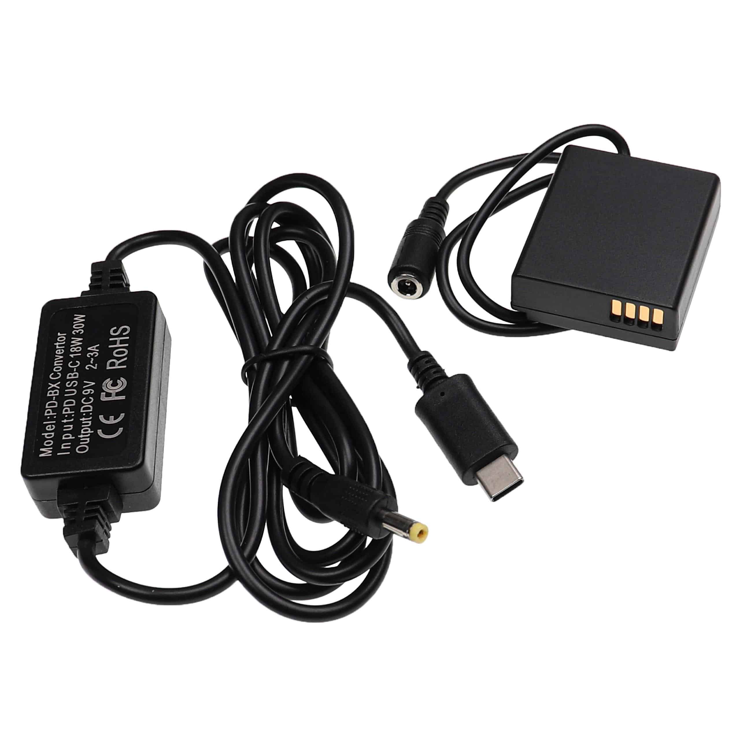 Zasilacz USB do aparatu zam. DMW-AC8EGDMW-AC8 + adapter zam. Panasonic DMW-DCC11 - 2 m, 9 V 3,0 A