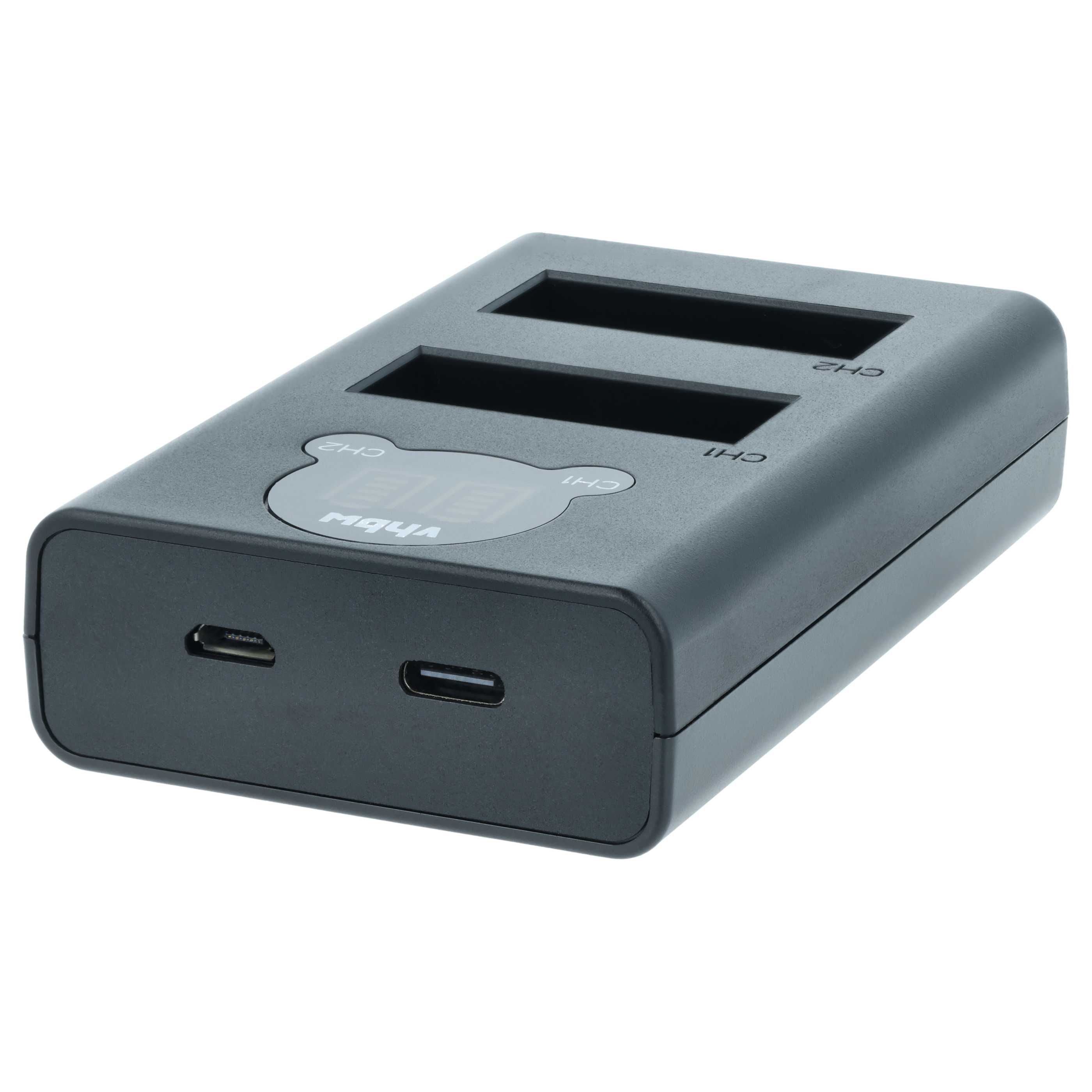Battery Charger Micro-USB + USB-C + Cable USB-C suitable for GoPro Hero 9, 9 AHDBT-901, 10 Digital Camera