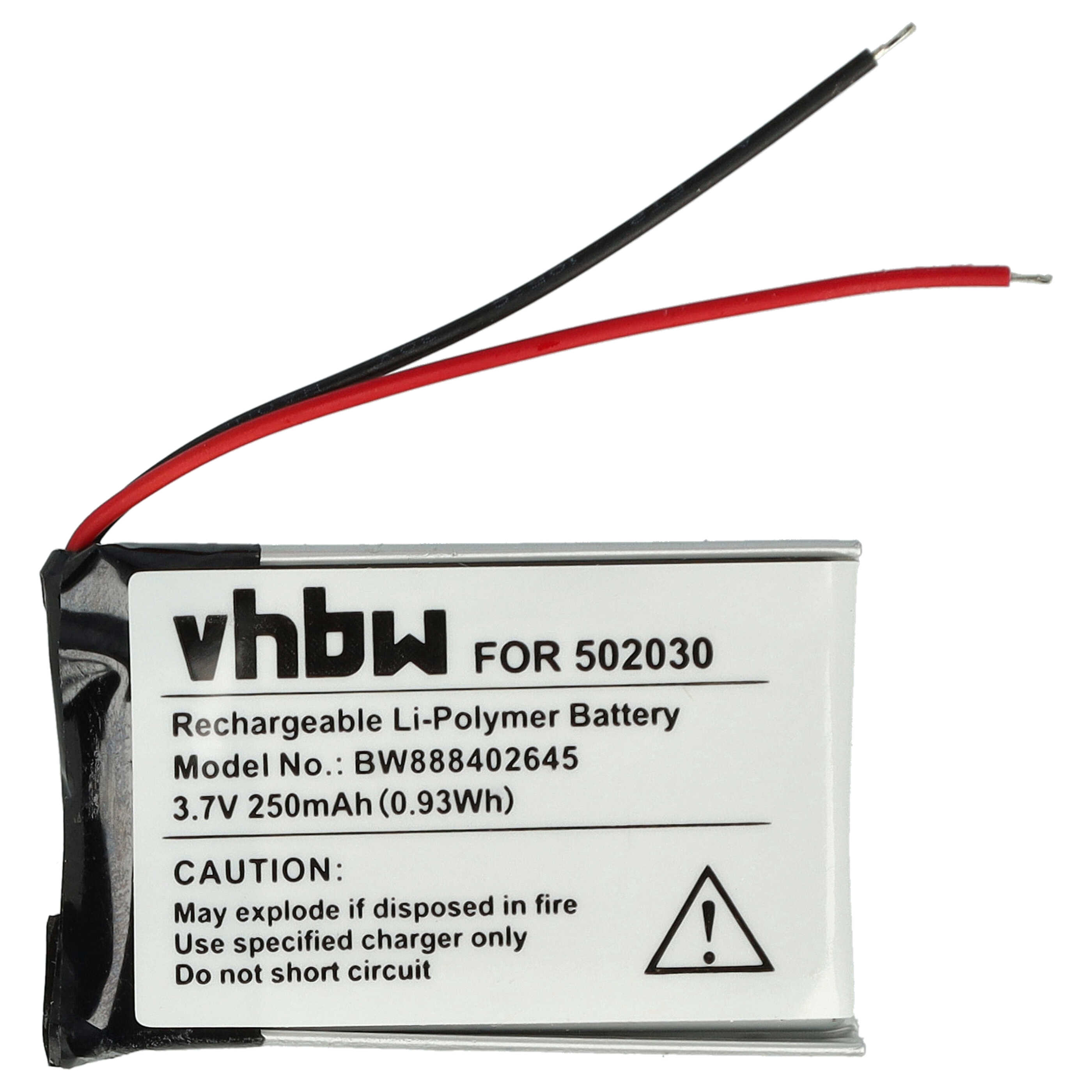 Batterie remplace Bosch 502030 pour compteur de vélo GPS - 250mAh 3,7V Li-polymère
