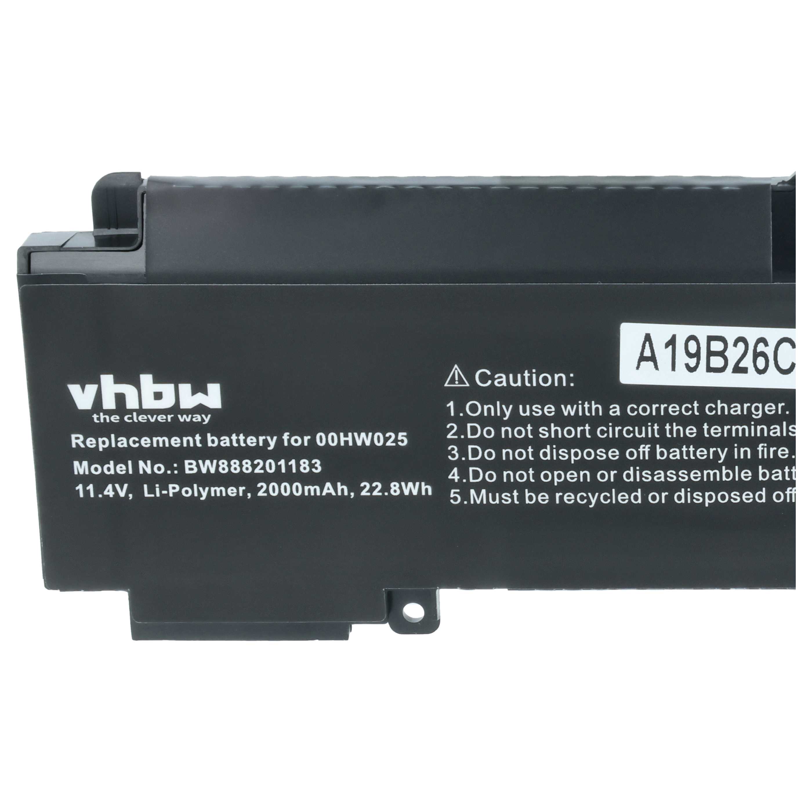 Akumulator do laptopa zamiennik Lenovo 00HW023, 00HW025, 00HW024, 00HW022 - 2000 mAh 11,4 V LiPo, czarny