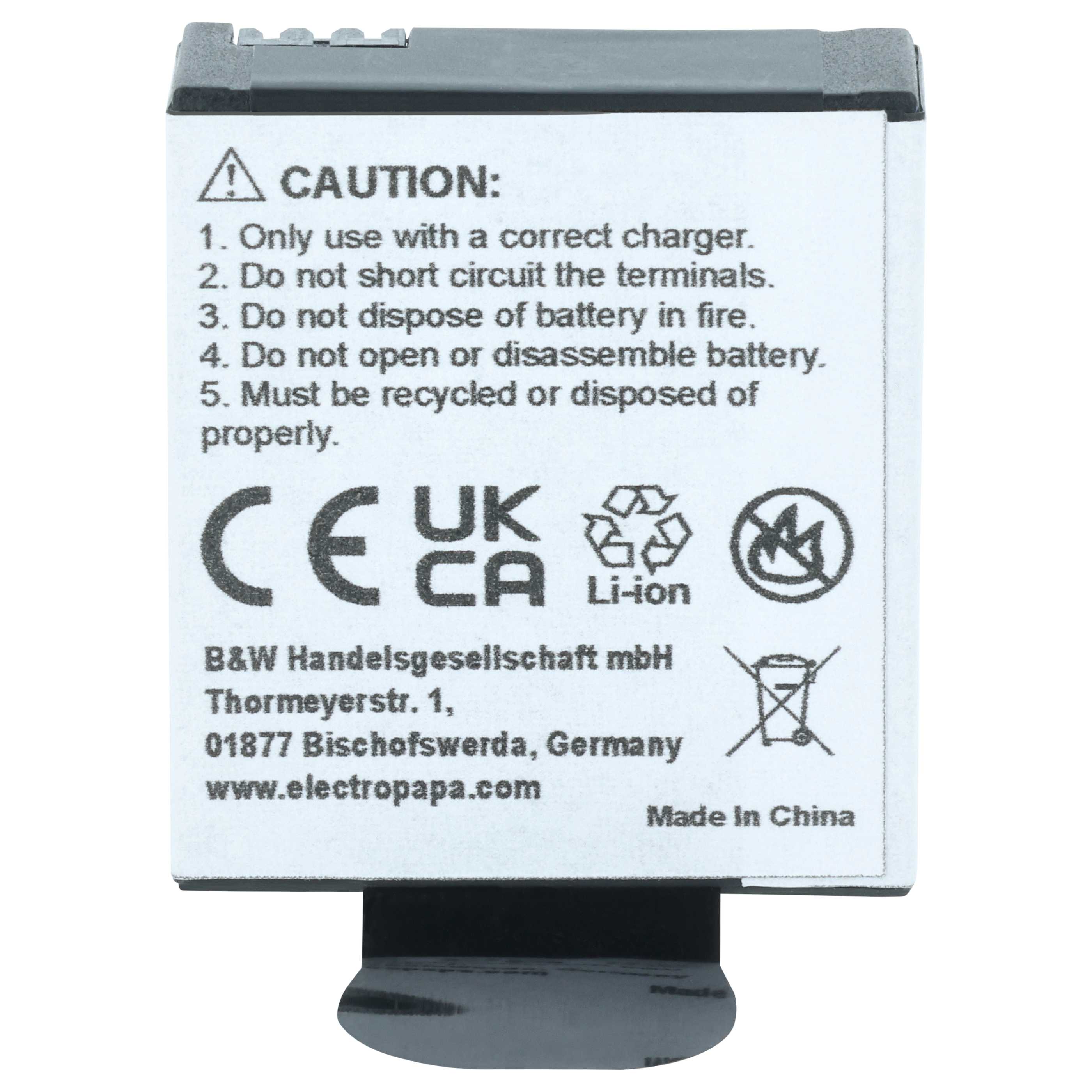 Mini-Kamera-Akku (2 Stück) als Ersatz für AEE ACC-D90 für AEE - 850mAh 3,7V Li-Ion