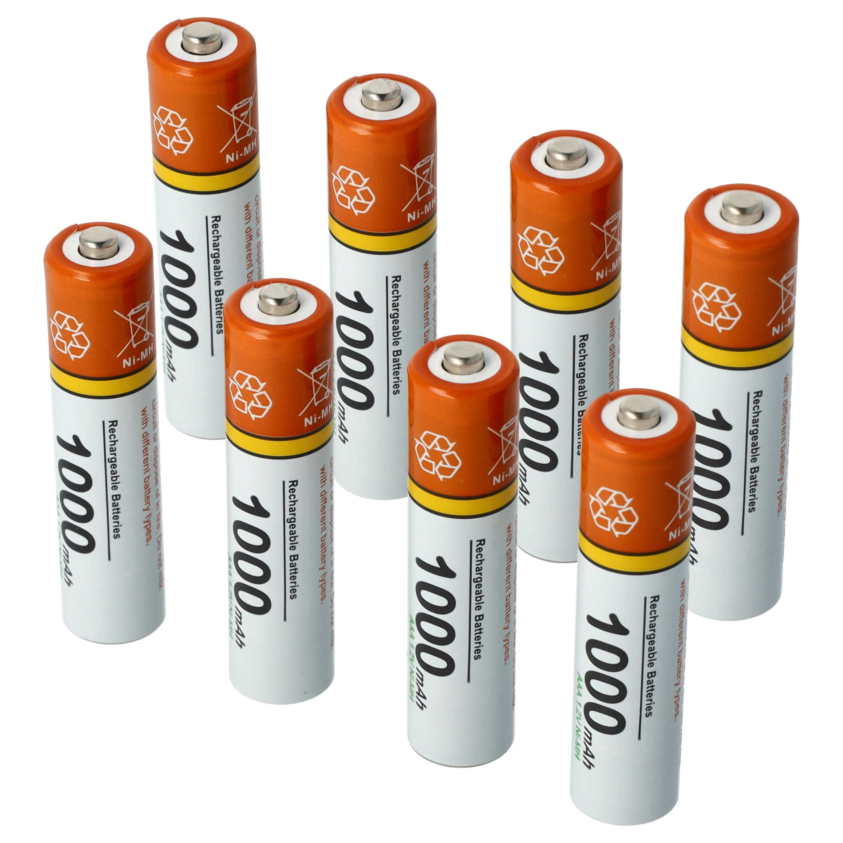 8x Akku passend für Philips, Grundig, Sennheiser, Amplicomms Telefon - 1000mAh 1,2V NiMH