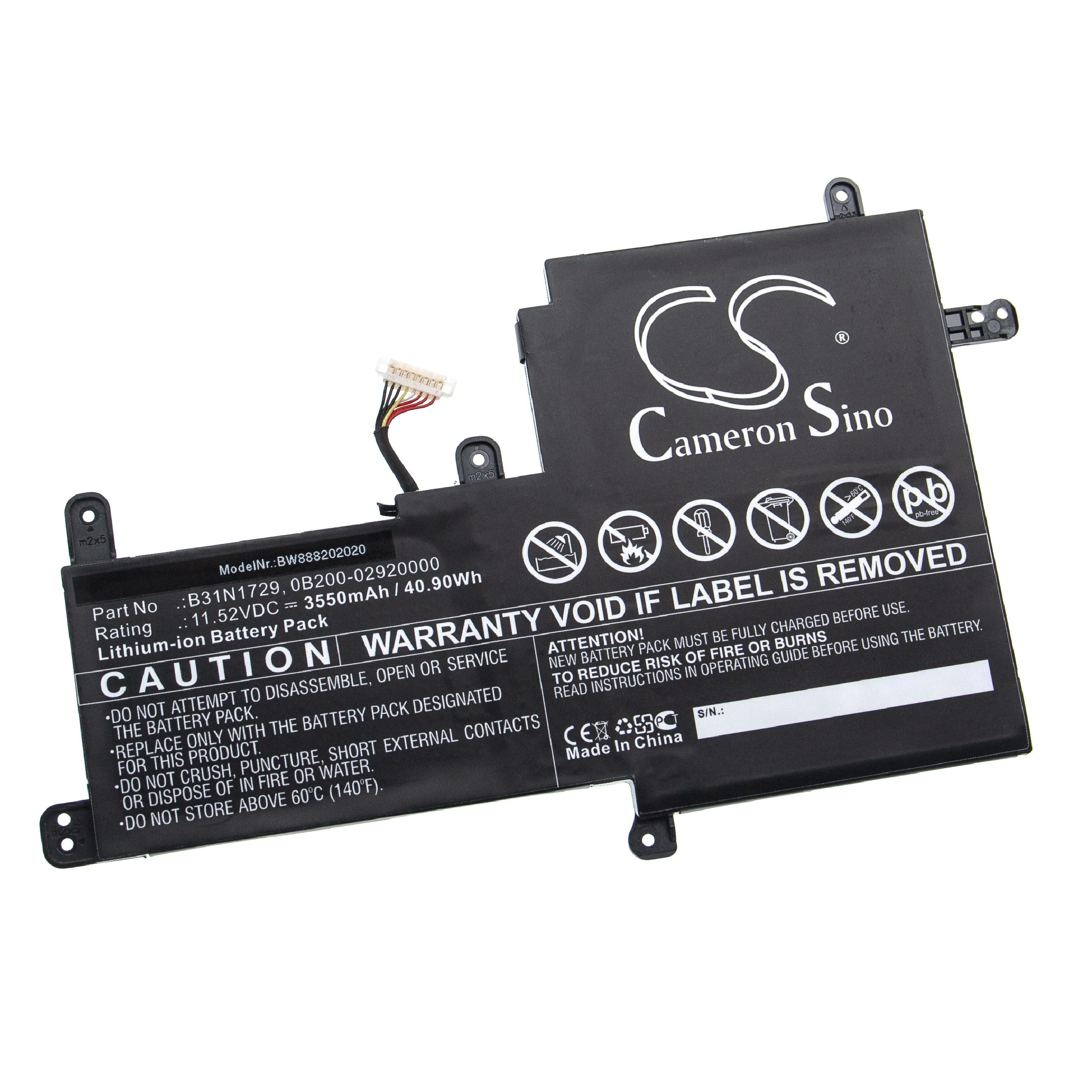 Notebook Battery Replacement for Asus 0B200-02920000, B31N1729 - 3550mAh 11.52V Li-Ion