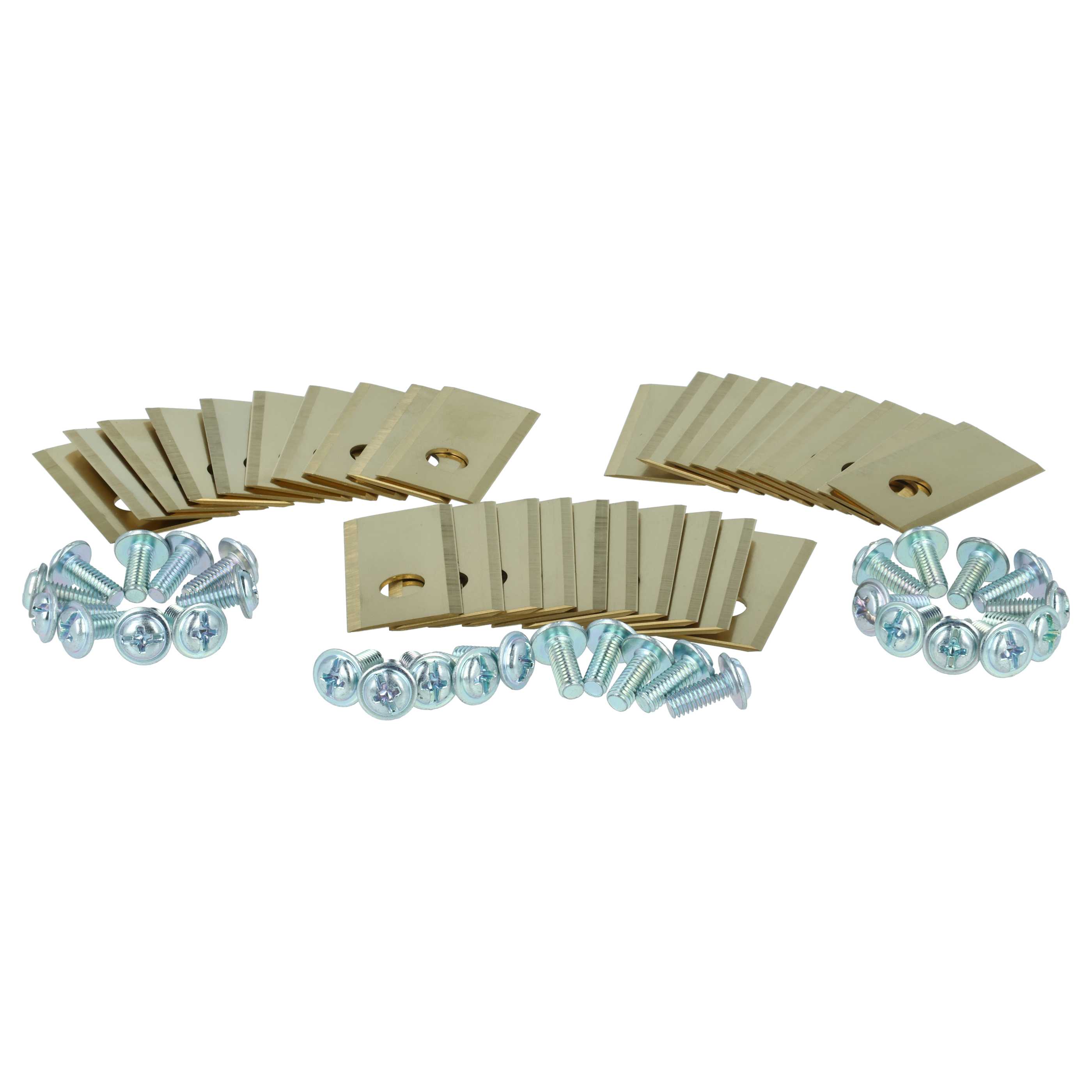 30x Lames pour tondeuse Philips, Scheppach, Worx, Landxcape – Couteaux apatite de titane, Silber Gold