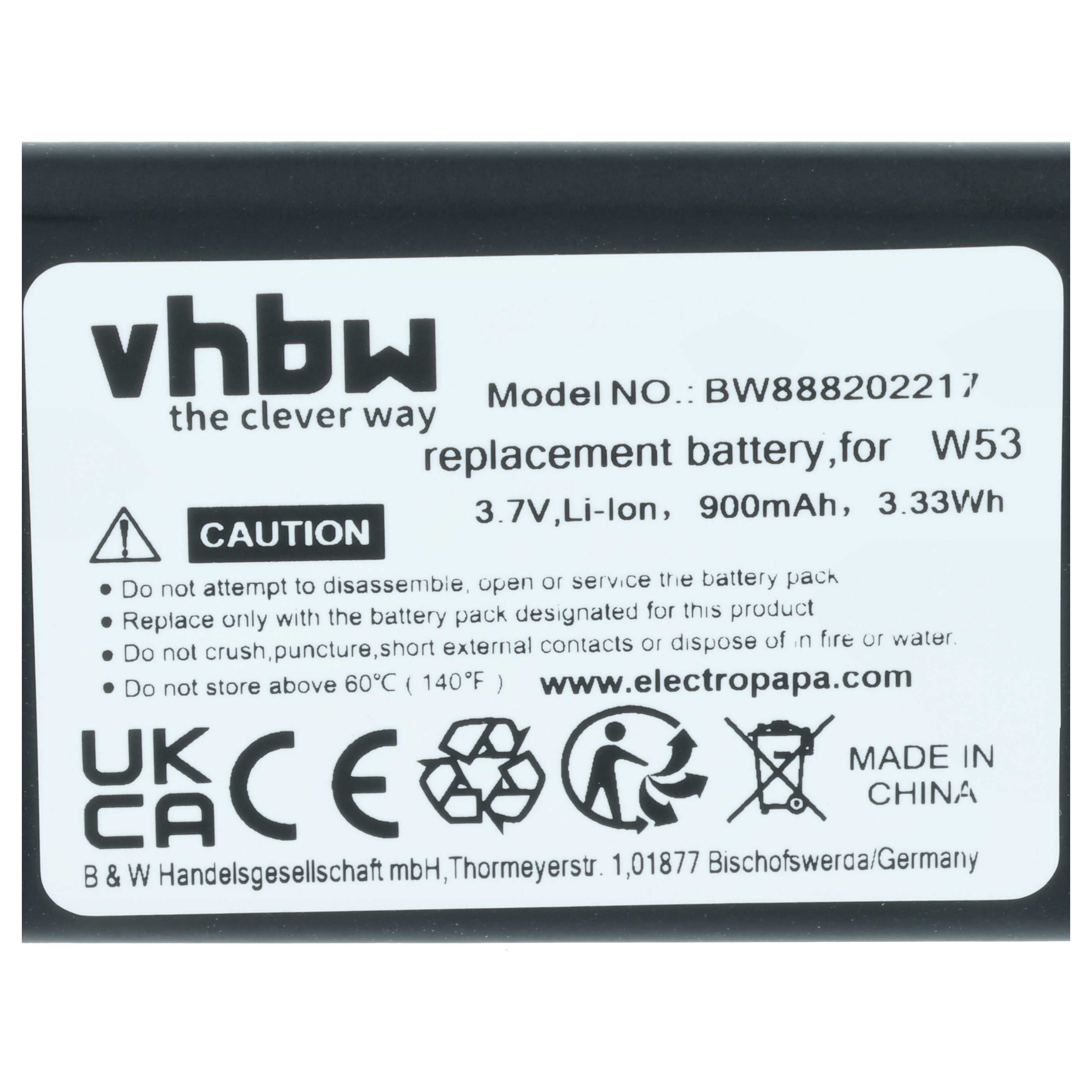 Akumulator do telefonu stacjonarnego zamiennik Yealink YLLP463346C800CLS, W53-BATT - 900 mAh 3,7 V Li-Ion