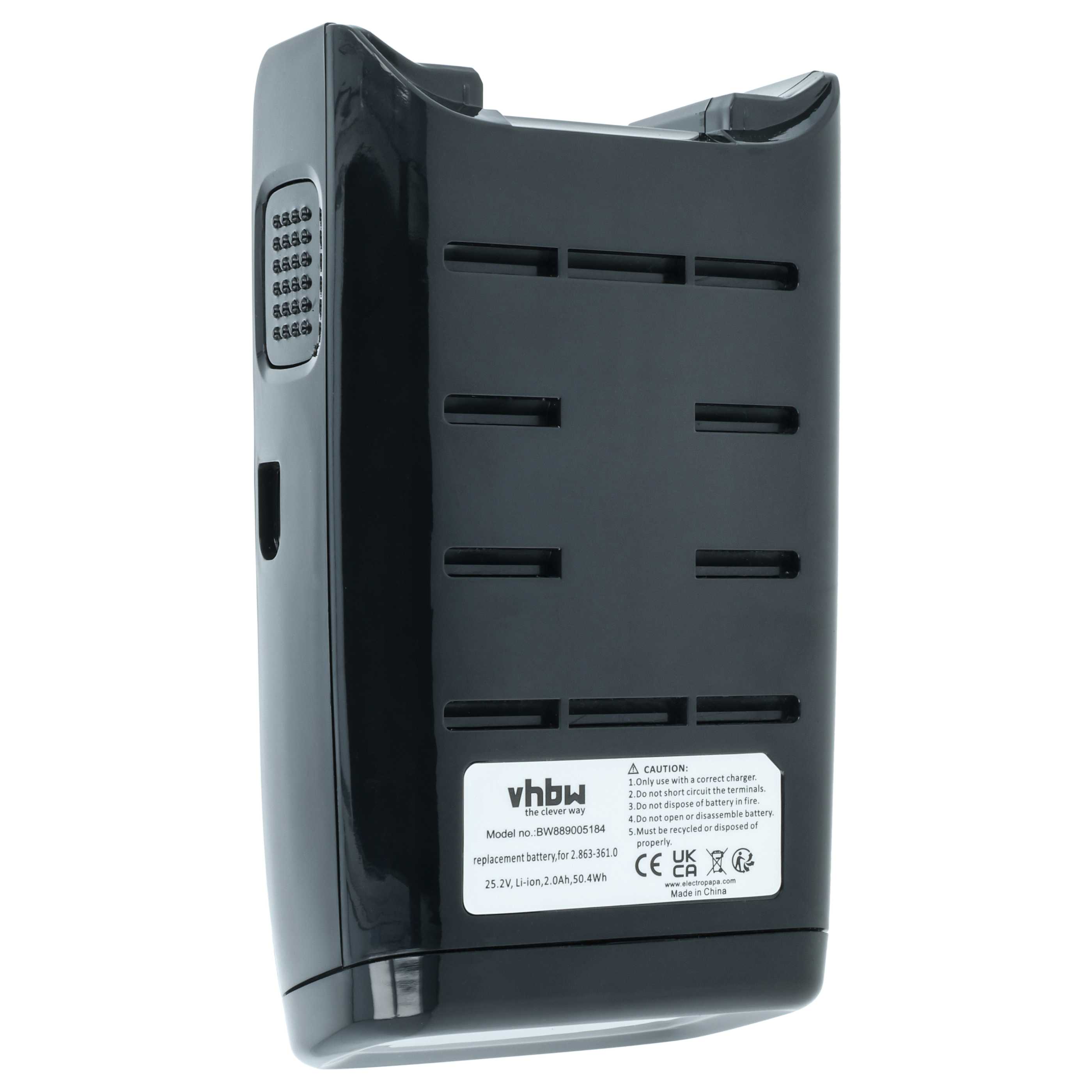 Battery replaces Kärcher 2.863-361.0 for Kärcher 2000mAh, 25.2V, Li-Ion