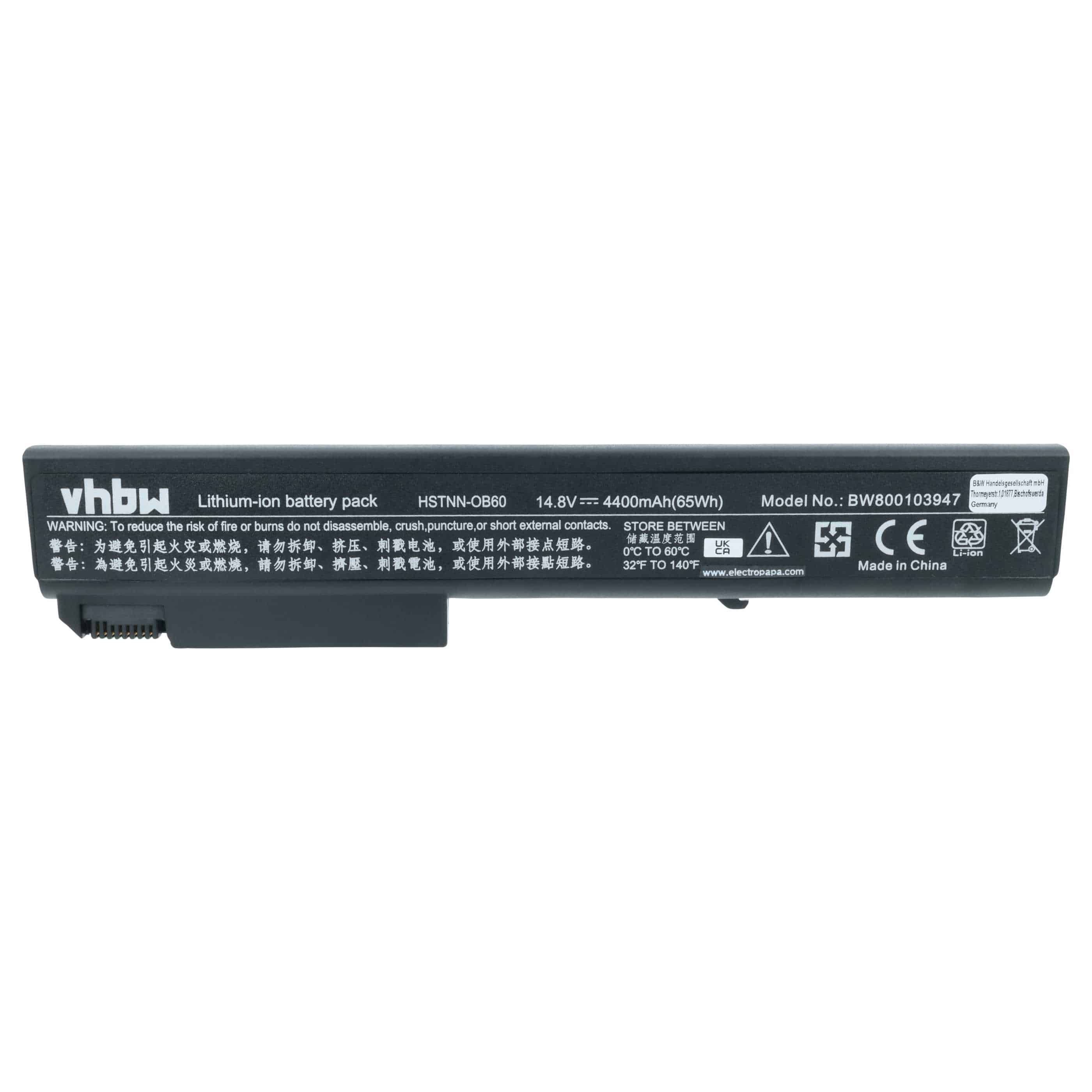 Akumulator do laptopa zamiennik HP 493976-001, 484788-001, 458274-421 - 4400 mAh 14,8 V Li-Ion, czarny