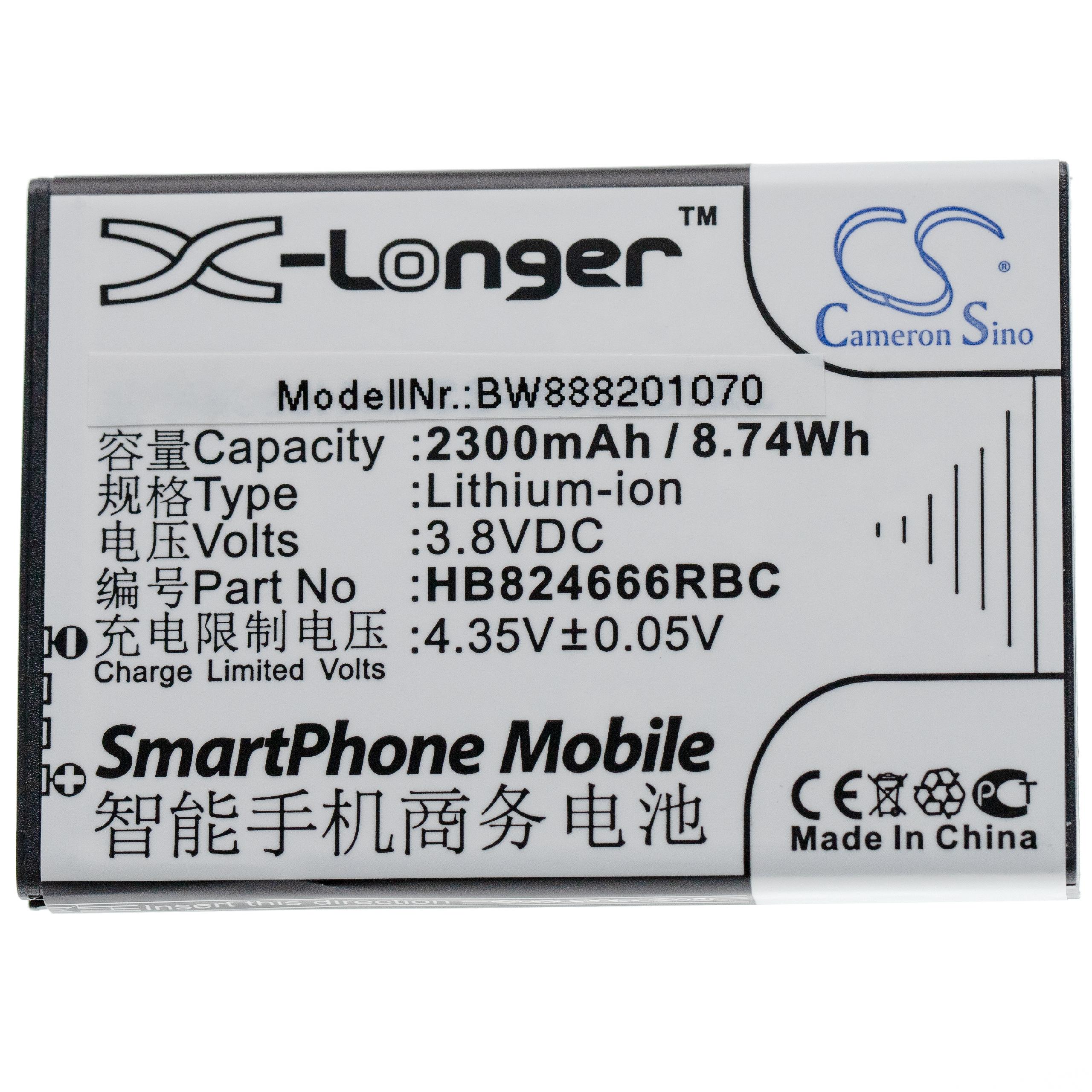Mobile Router Battery Replacement for Huawei HB824666RBC, HWBBJ1 - 2300mAh 3.8V Li-Ion