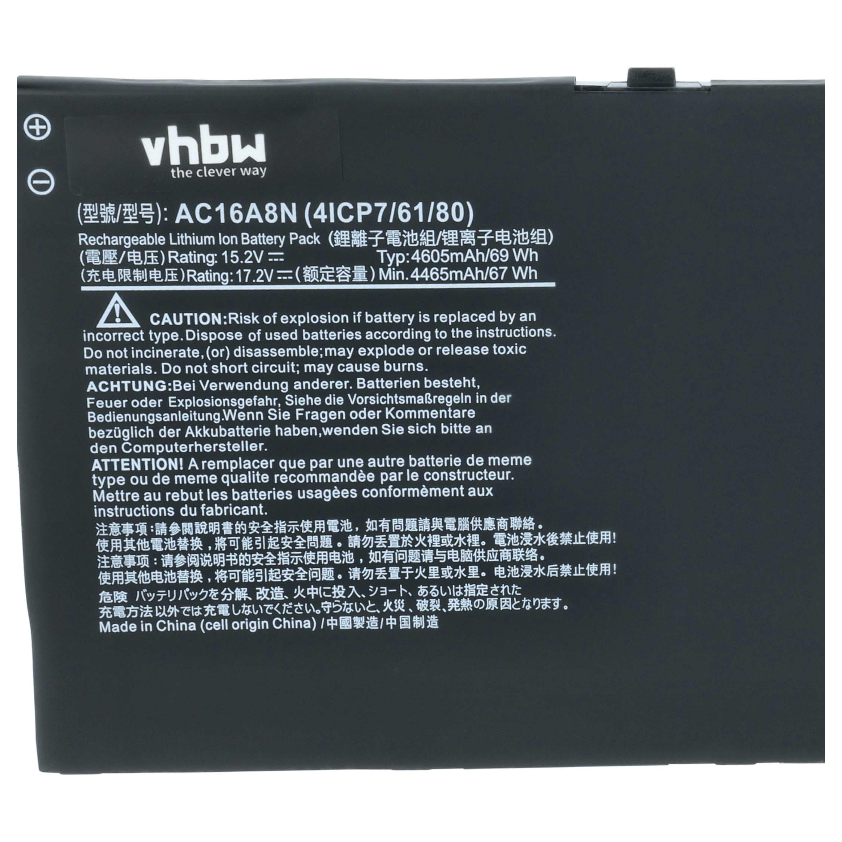 Akumulator do laptopa zamiennik Acer KT.0040G.009, AC16A8N - 4400 mAh 15,2 V Li-Ion, czarny