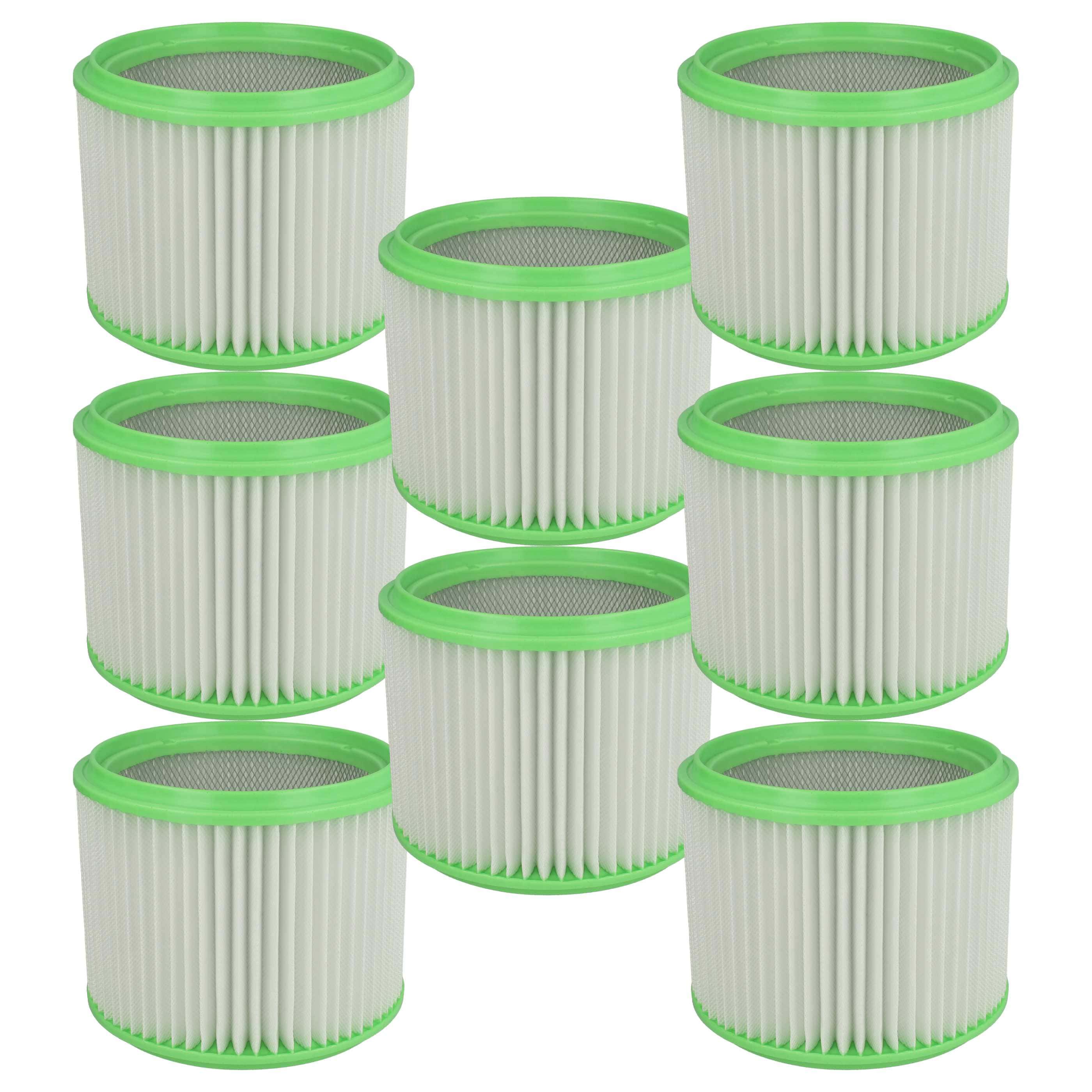 8x cartridge filter replaces Makita 413525 for Gisowatt Vacuum Cleaner, white / green