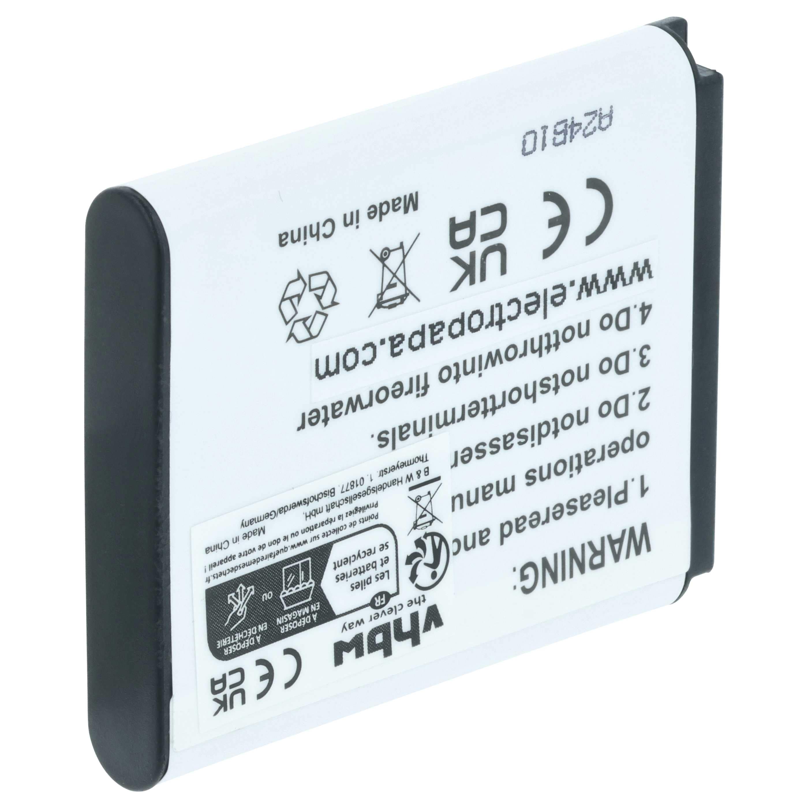 2x Battery replaces Casio NP-160, NP-110DBA, NP-110, NP-110L - 750mAh, 3.6V, Li-Ion