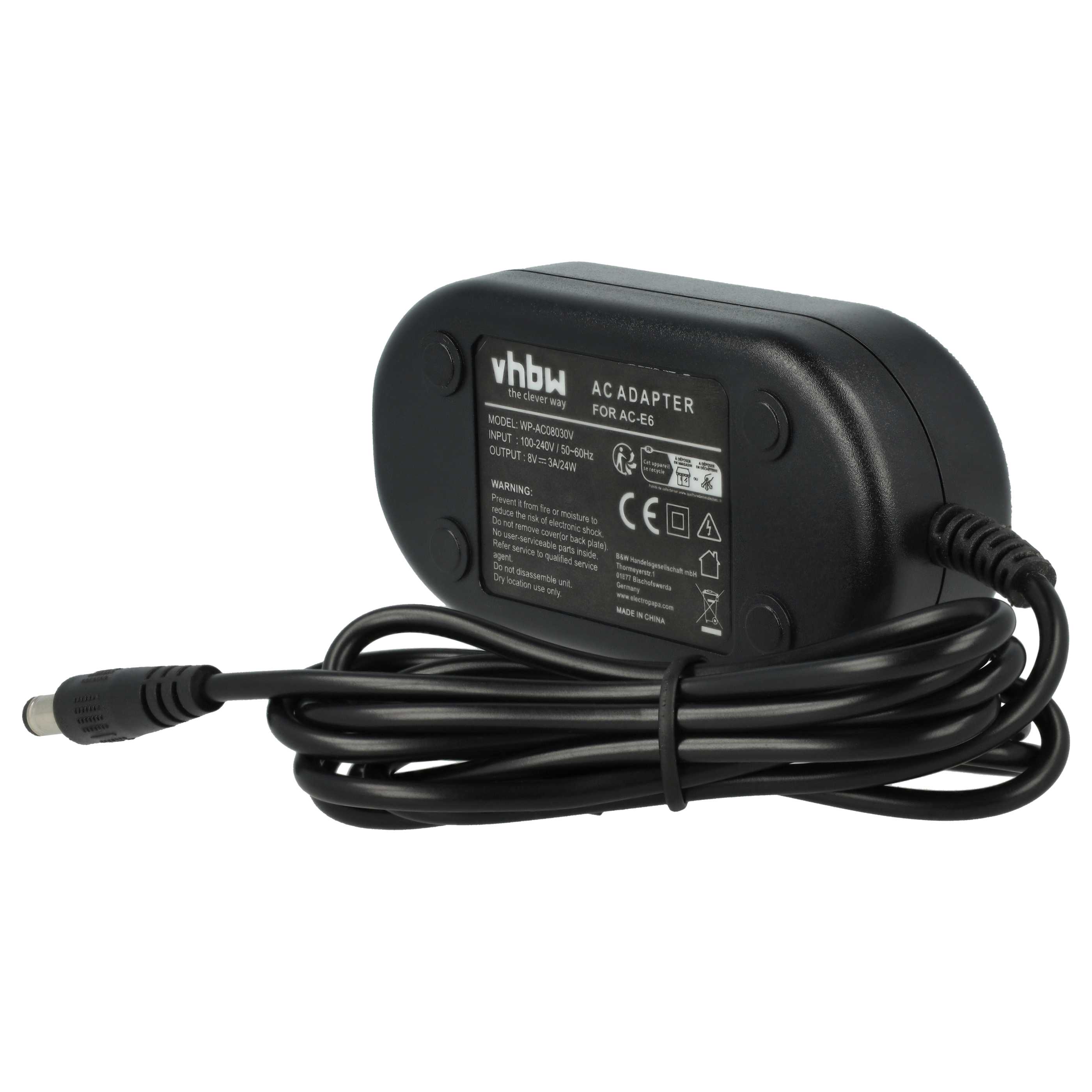 Power Supply replaces ACK-E18 for Camera + DC Coupler as Canon - 2 m, 8 V 3.0 A