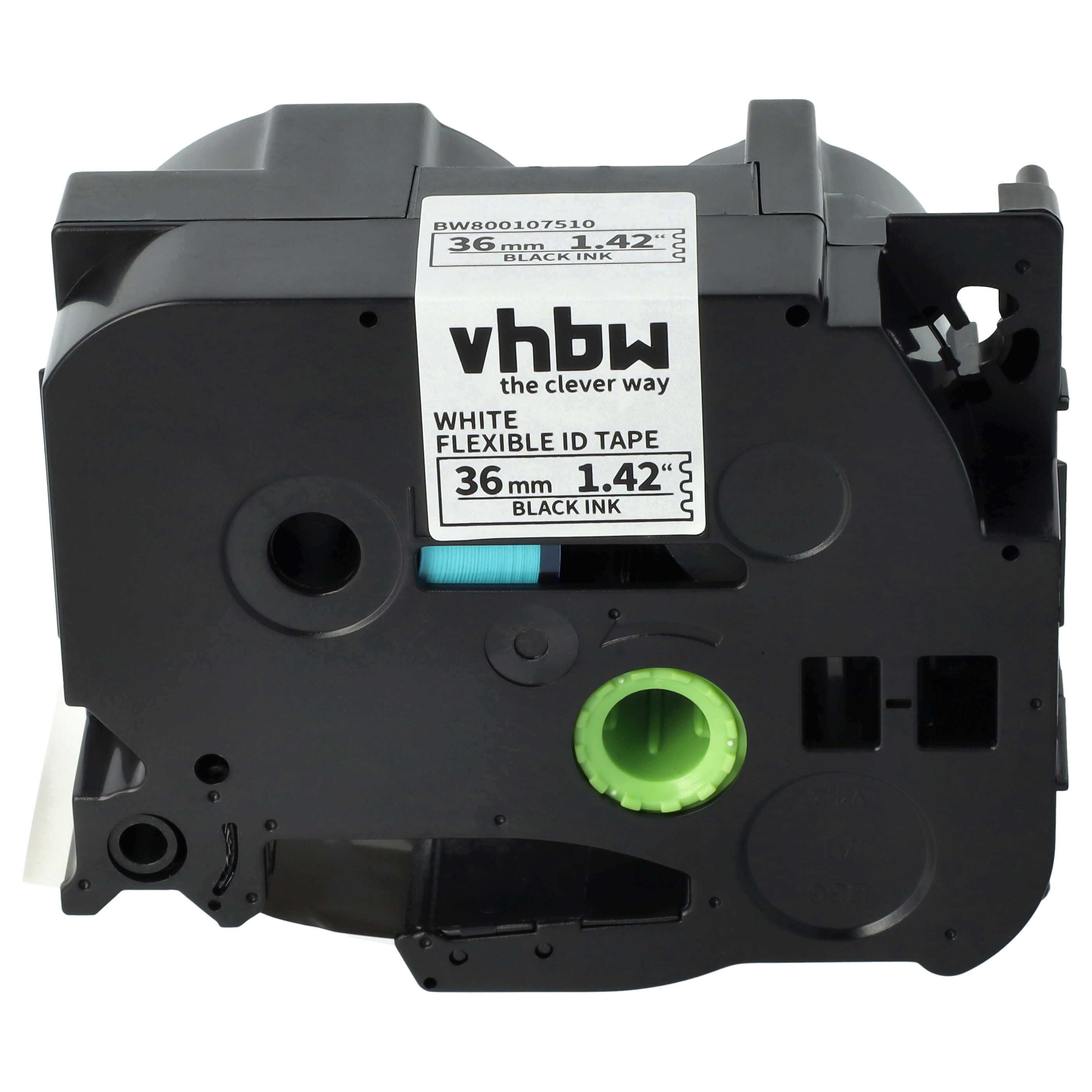 Label Tape as Replacement for Brother TZ-FX261, TZE-FX261 - 36 mm Black to White, Flexible