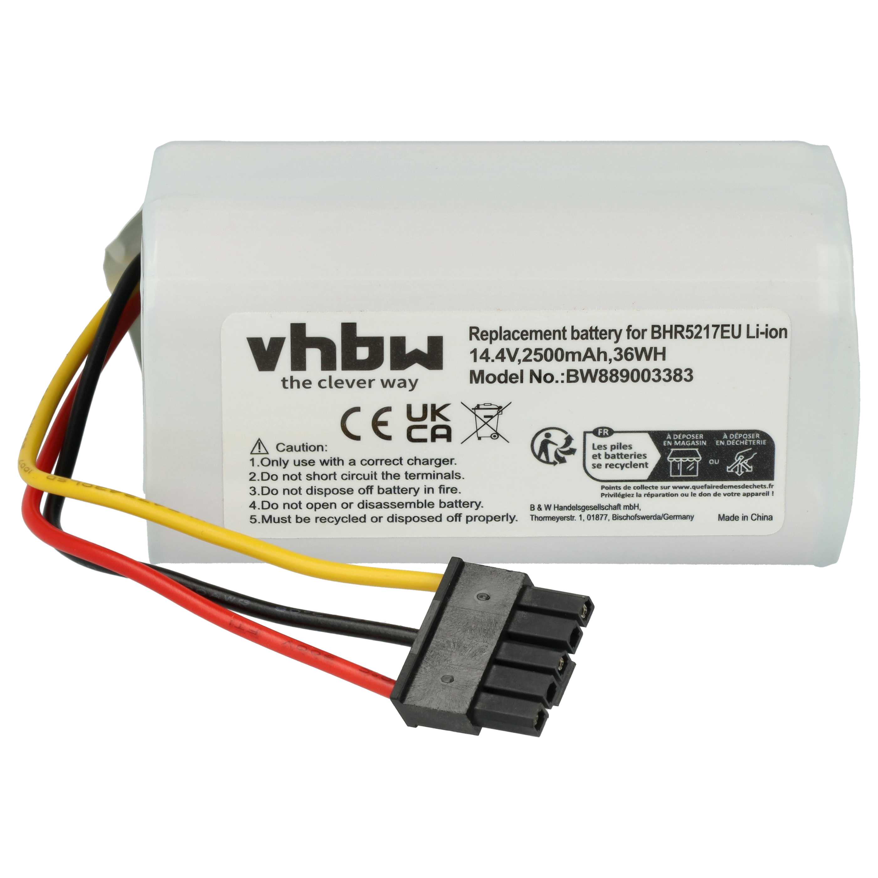 Batteria sostituisce Xiaomi 260V-4S1P, N011-4S1P per robot aspiratore - 2500mAh 14,4V Li-Ion