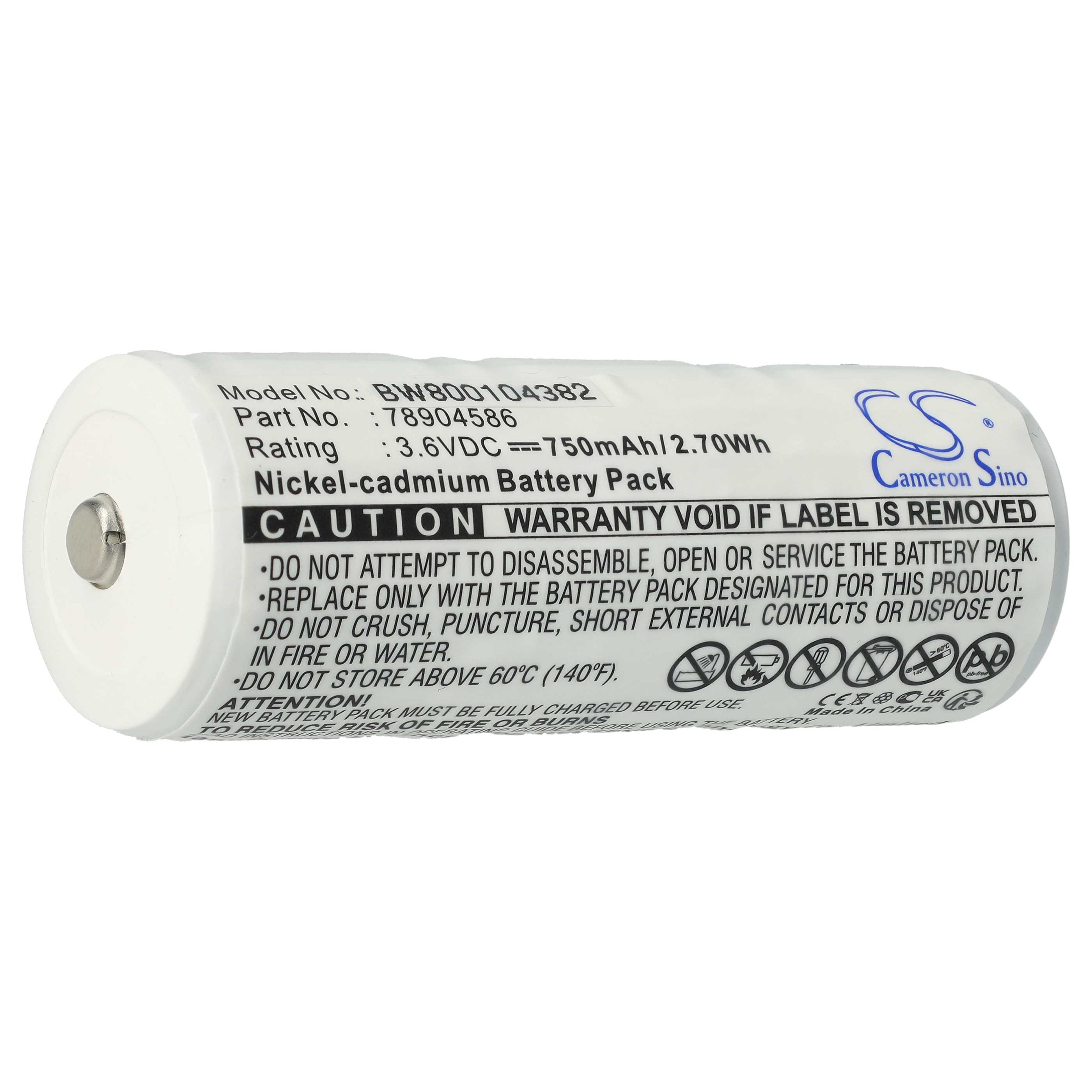 Medical Equipment Battery replaces 78904586 - 750 mAh 3.6 V NiCd