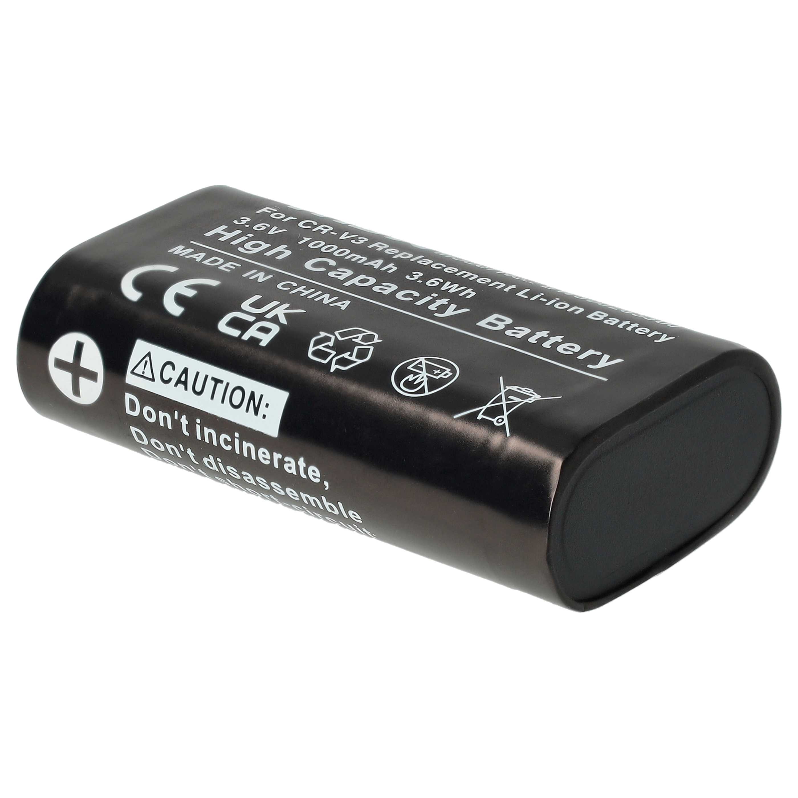 2x Battery replaces RV3, RCR-V3, LB01, LB-01, CR-V3P, CR-V3 - 1000mAh, 3.6V, Li-Ion