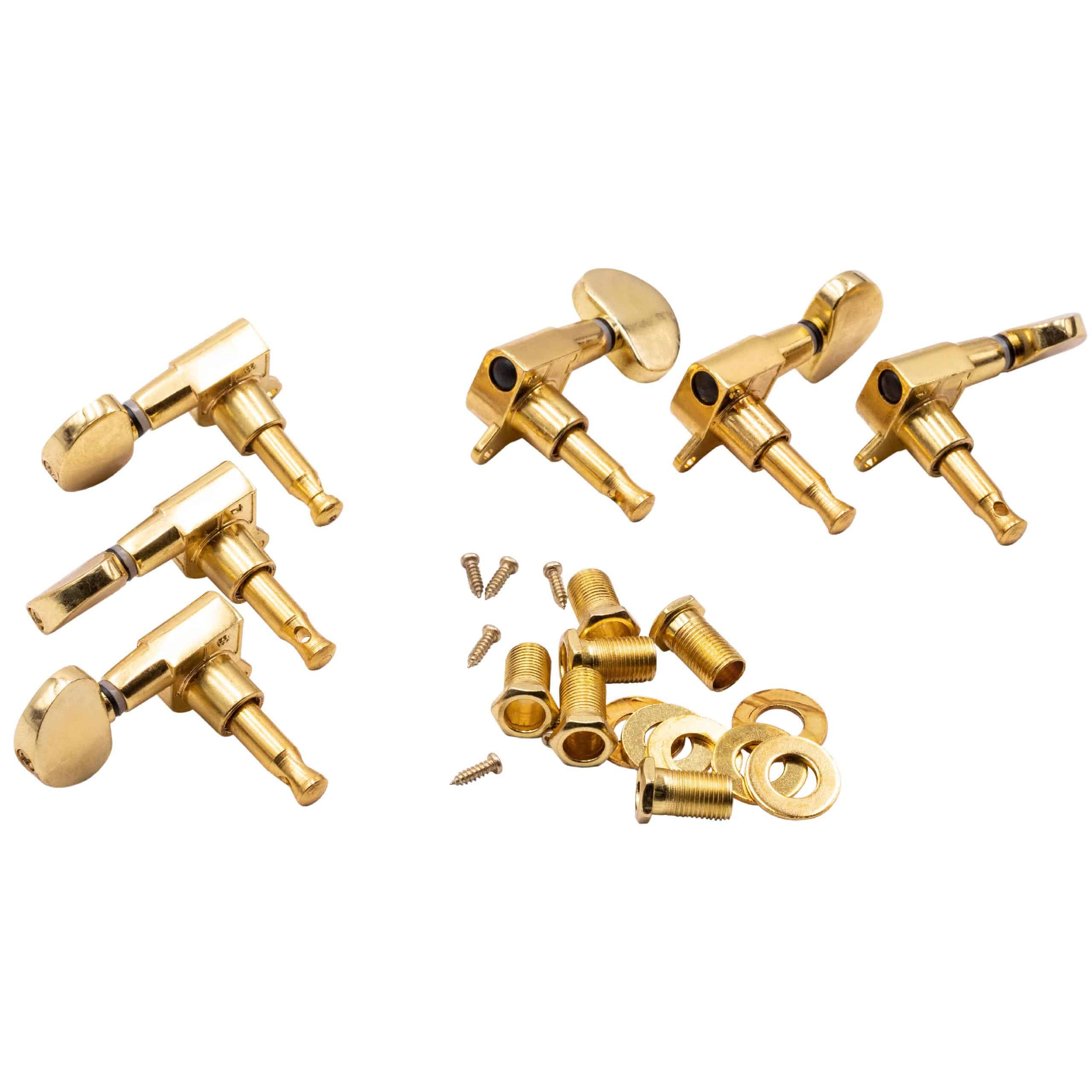 Guitar Tuner Key Caps 3R3L suitable for acoustic guitar - 10 mm peg hole, gold