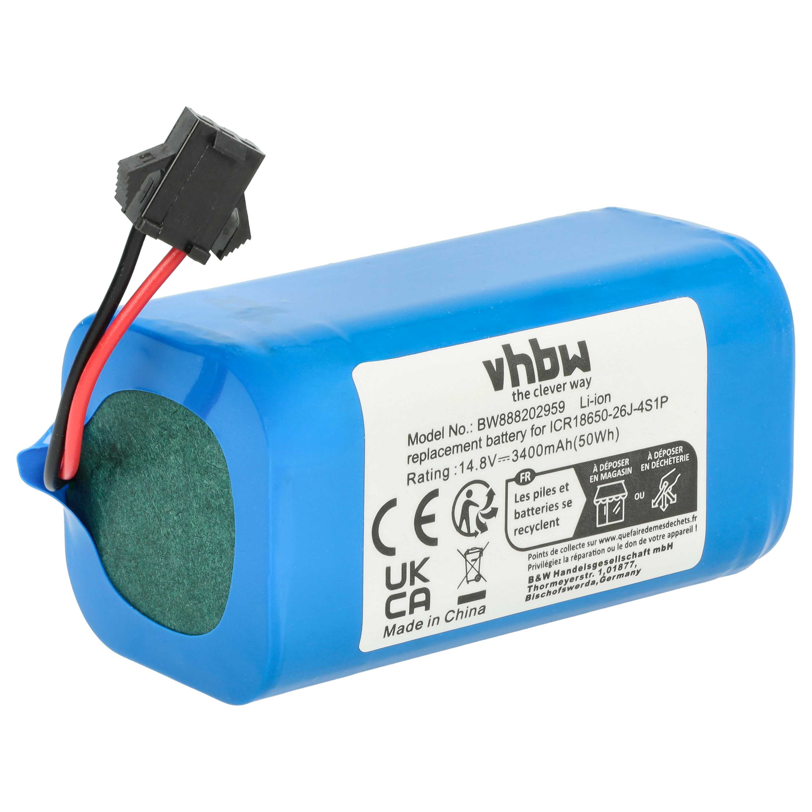 Batteria sostituisce Cecotec CONG1002 per robot aspiratore Eufy - 3400mAh 14,8V Li-Ion