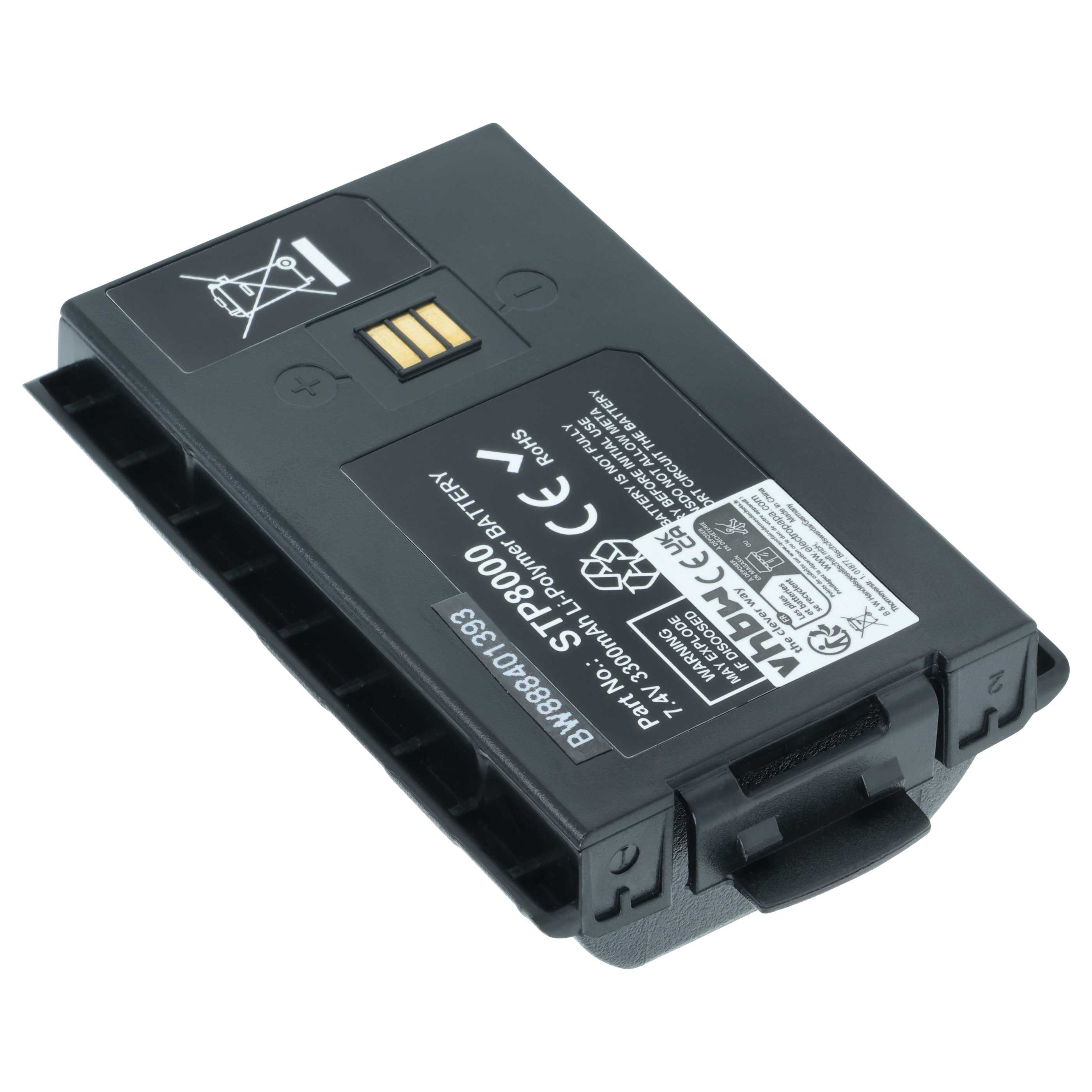 Radio Battery replaces Sepura 300-01174, 300-01175, 300-00635, 300-00631, 300-00634 - 3300 mAh 7.4 V Li-Ion