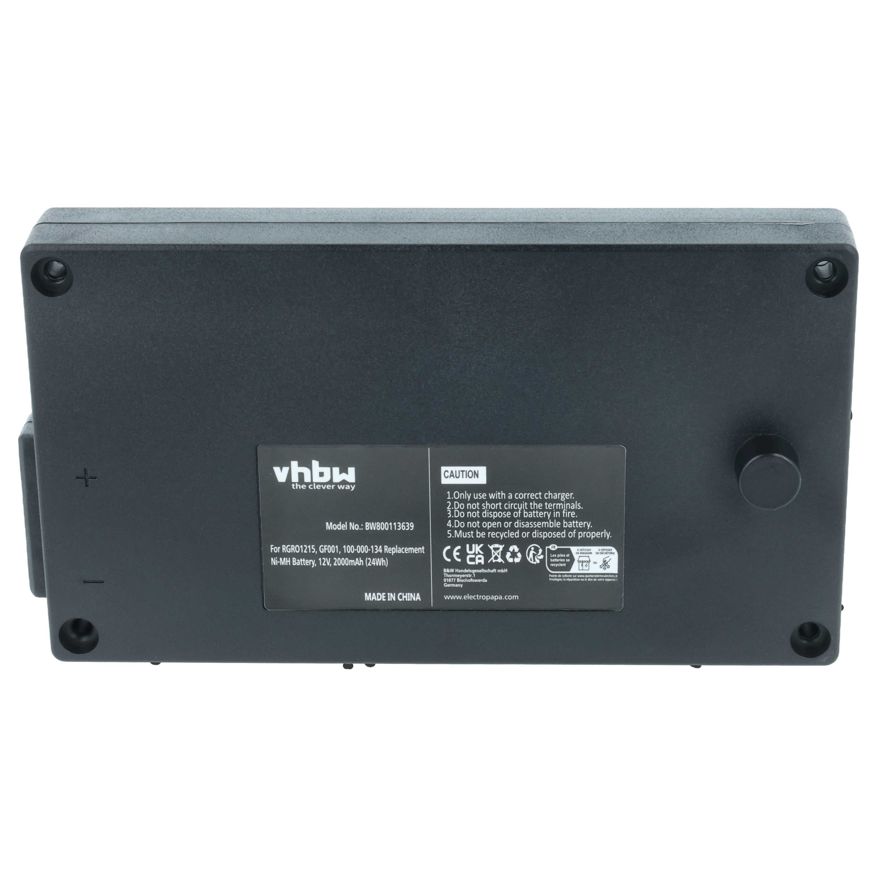 Akku (2 Stück) als Ersatz für Gross Funk RGRO1215, 738010957, GF001, 100-000-134 Steuerung - 2000mAh 12V NiMH