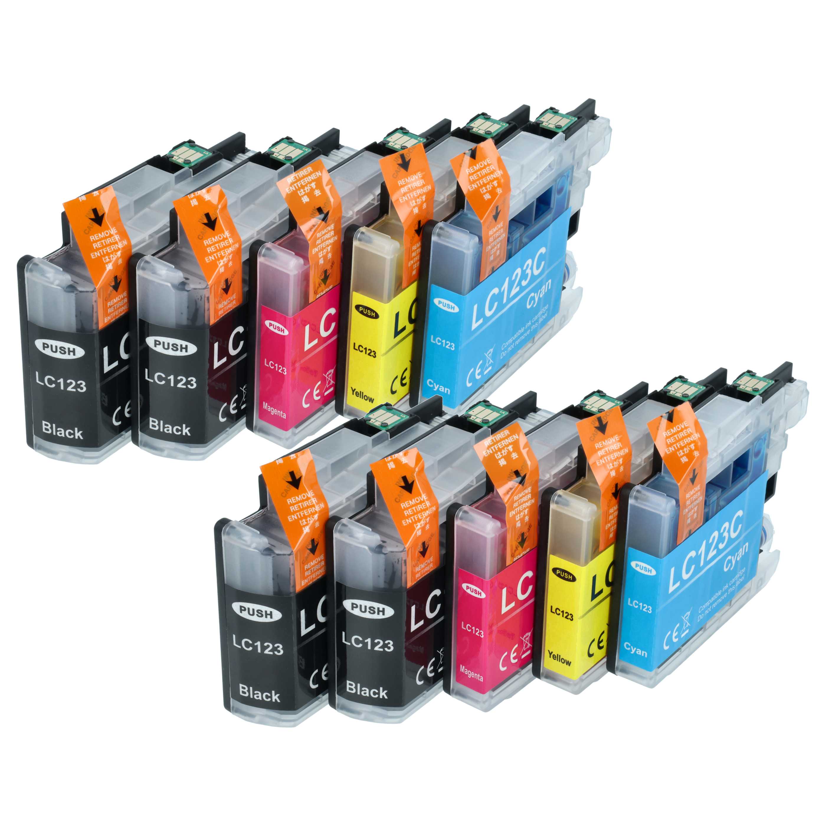 10x Ink Cartridges replaces Brother LC123, LC123C, LC123BK, LC123Y, LC123M DCP-J4110DW Printer - B/C/M/Y
