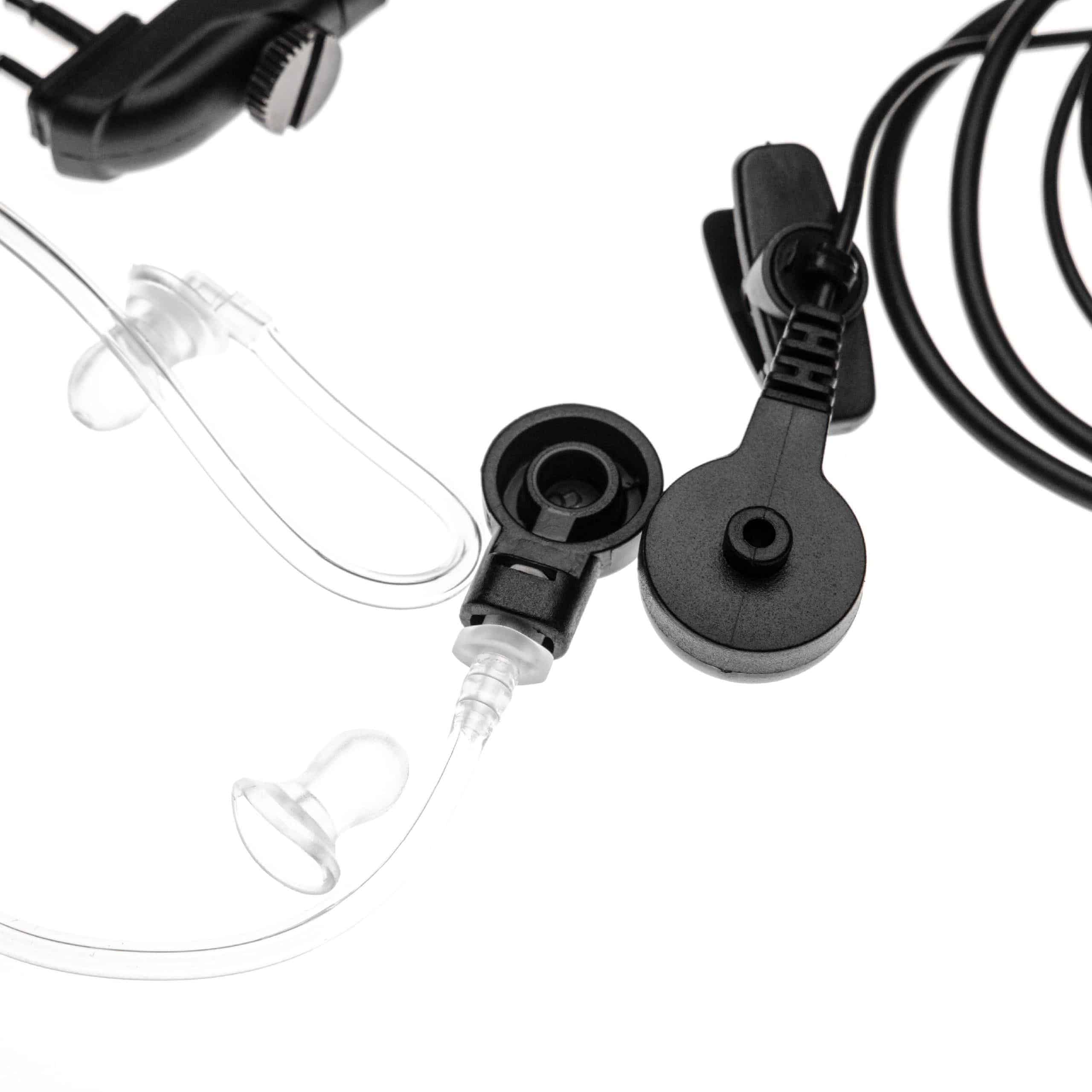 Auriculares para transceptor HYT/Hytera PD500 + micrófono push-to-talk + soporte clip + tubo acústico transpar
