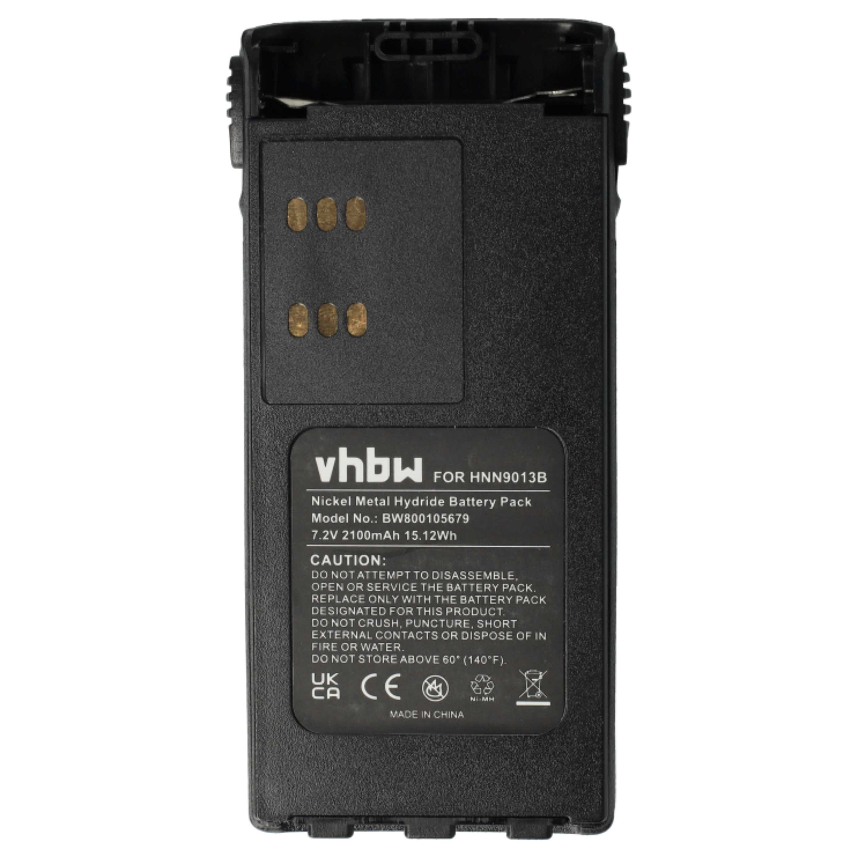 Radio 5x Battery replaces Motorola HMNN4151, HMNN4154, HNN4001, HMNN4158, HMNN4159 - 2100 mAh 7.2 V NiMH