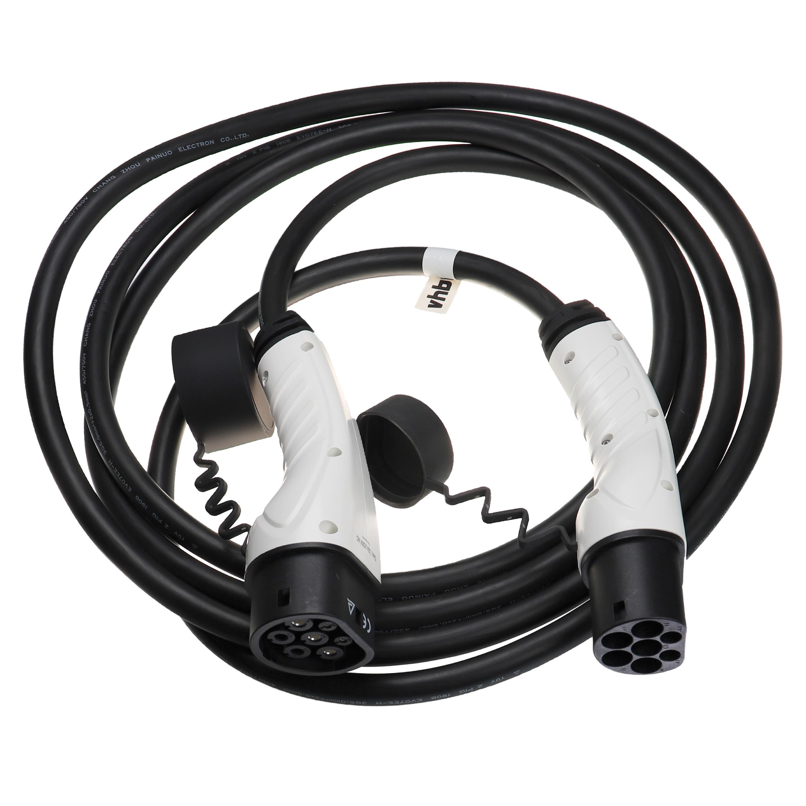 Kabel do ładowania samochodu elektrycznego - typ 2 do typ 2, 1-fazowy, 32 A, 7 kW, 5 m