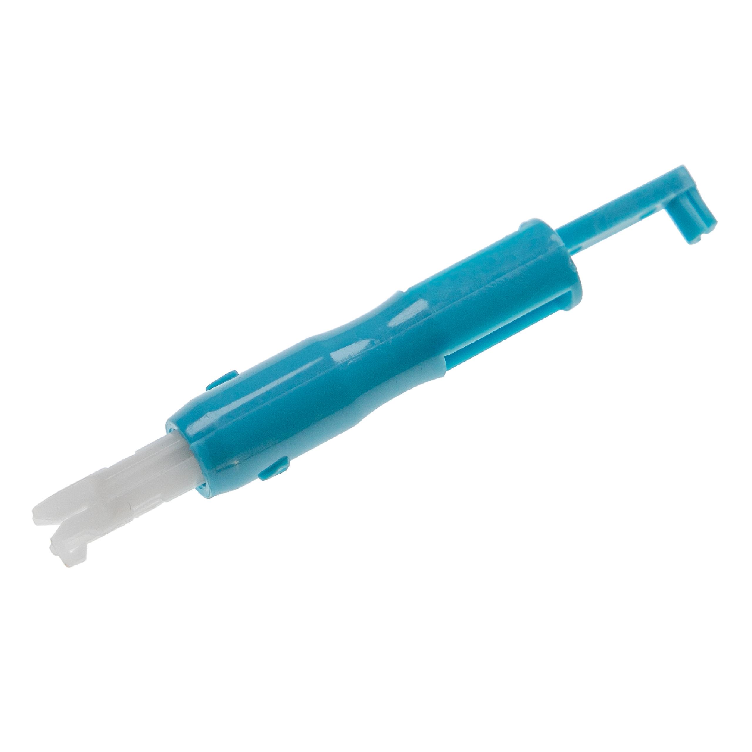 vhbw Needle Threader for Domestic Sewing Machines - Plastic, Length 7 cm Blue