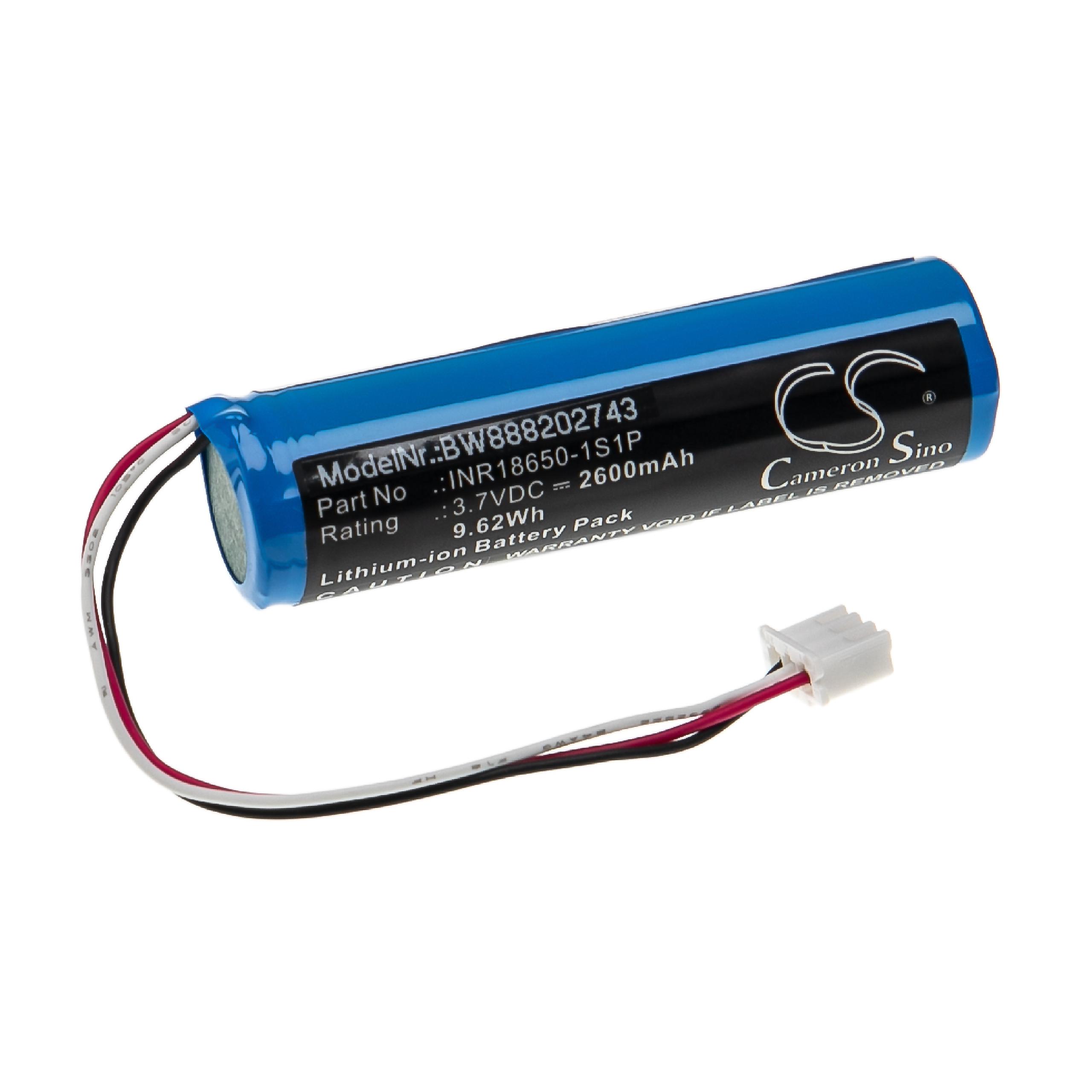 Batterie remplace Theradome INR18650-1S1P pour casque laser - 2600mAh 3,7V Li-ion