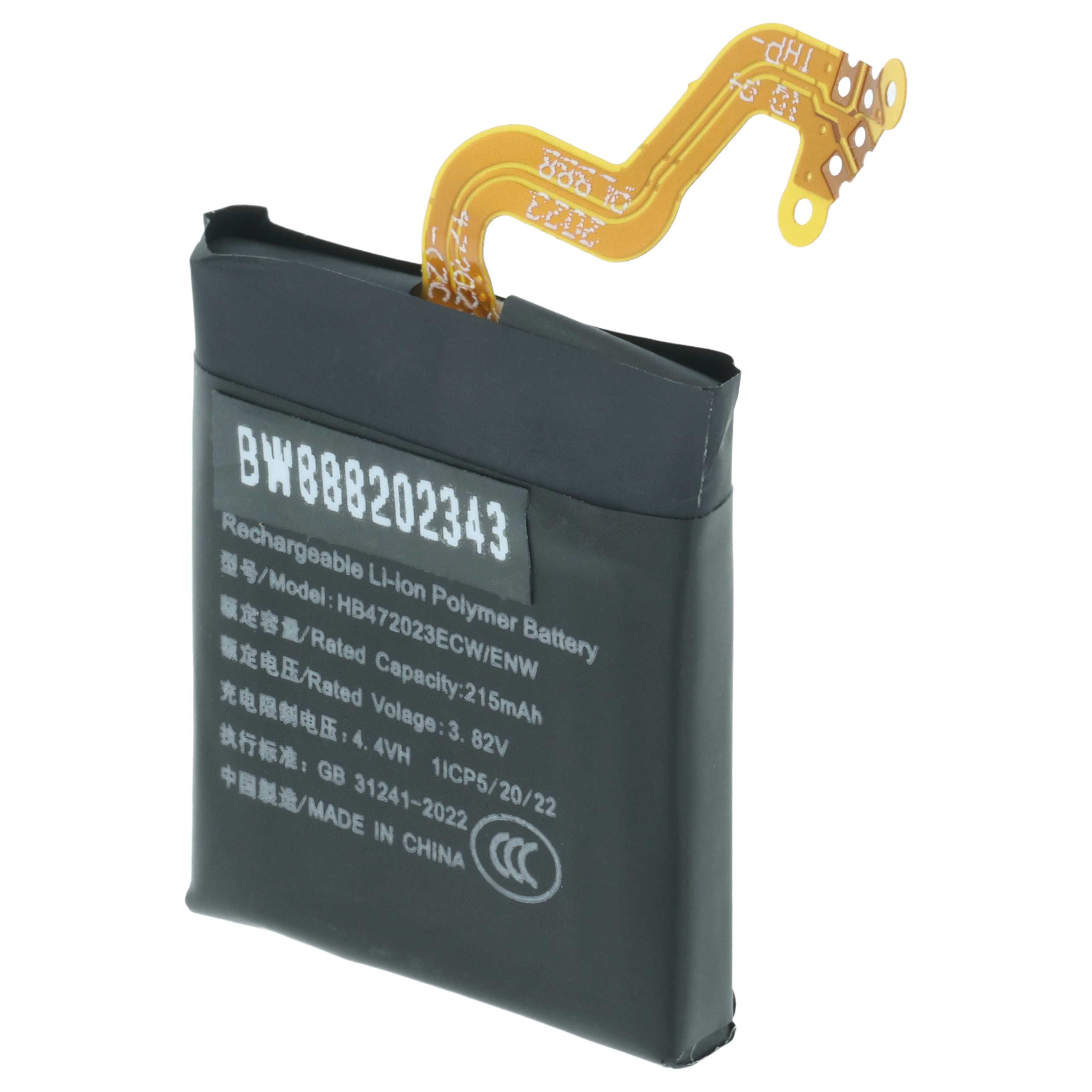 Smartwatch Battery replaces Huawei HB472023ECW - 210 mAh 3.82 V Li-polymer