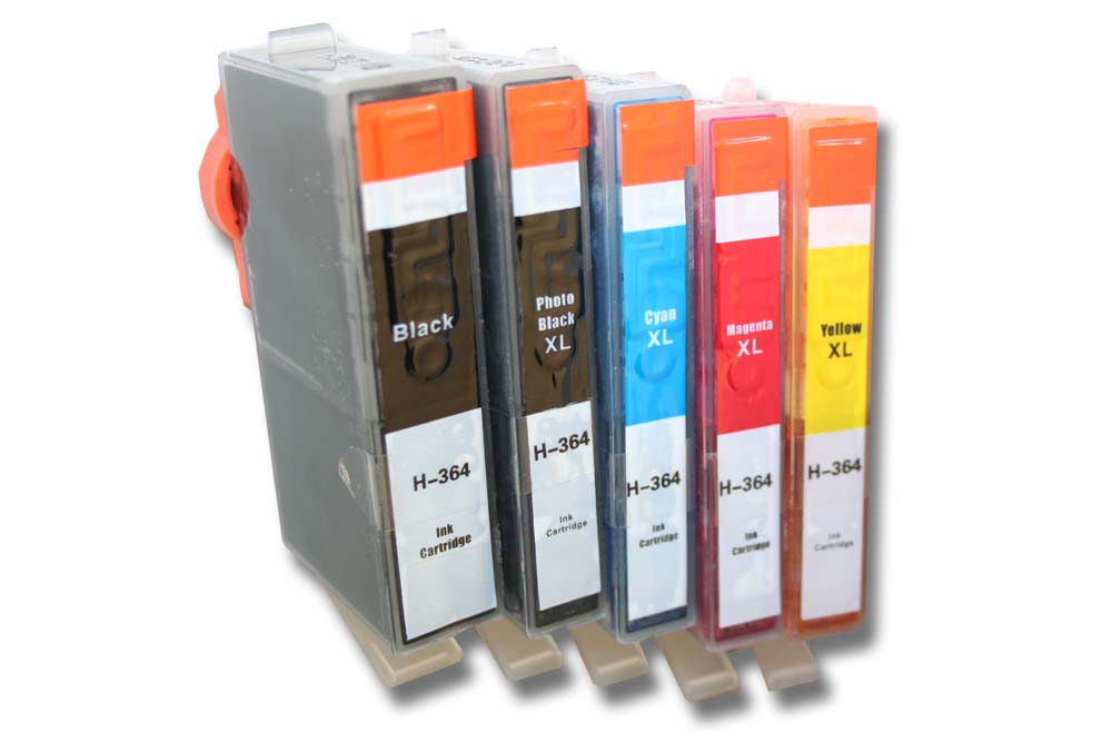 Set de 5x cartuchos de tinta para impresora 3070 HP Deskjet - B/C/M/Y + photo black 40 ml + chip