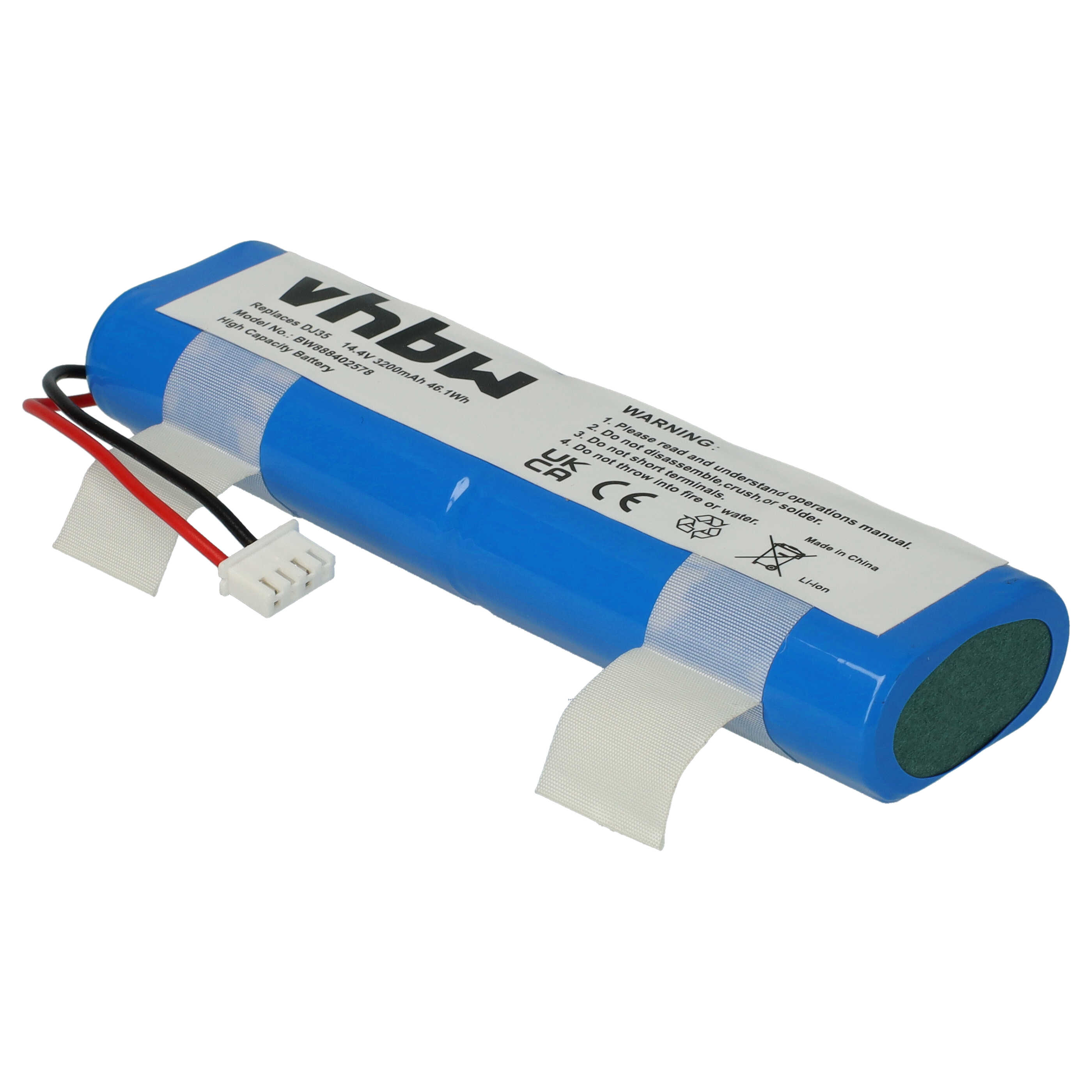 Batterie remplace Ecovacs S08-LI-144-2500 pour robot aspirateur - 3200mAh 14,4V Li-ion