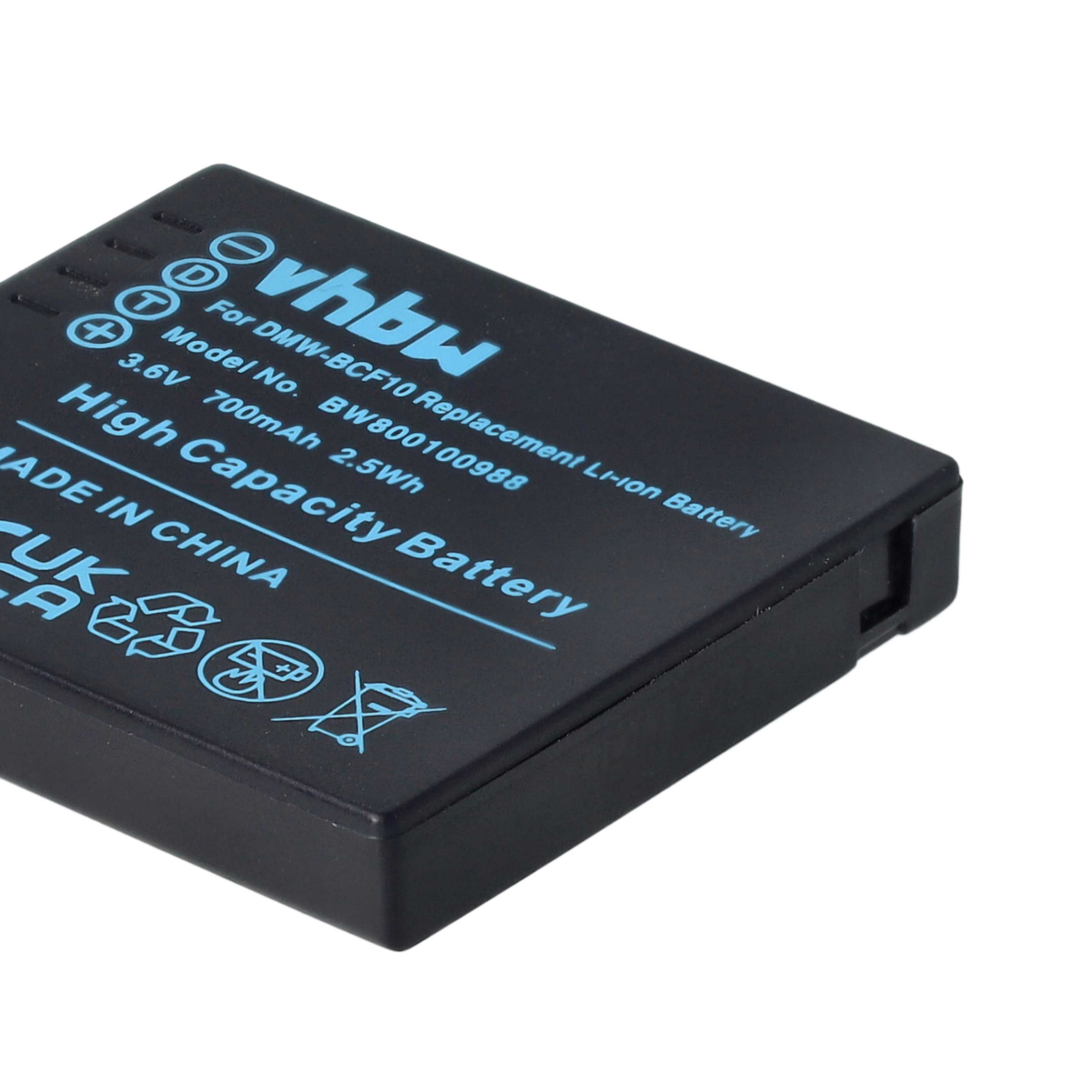 2x Battery replaces Panasonic DMW-BCF10E, DMW-BCF10 - 1000mAh, 3.6V, Li-Ion