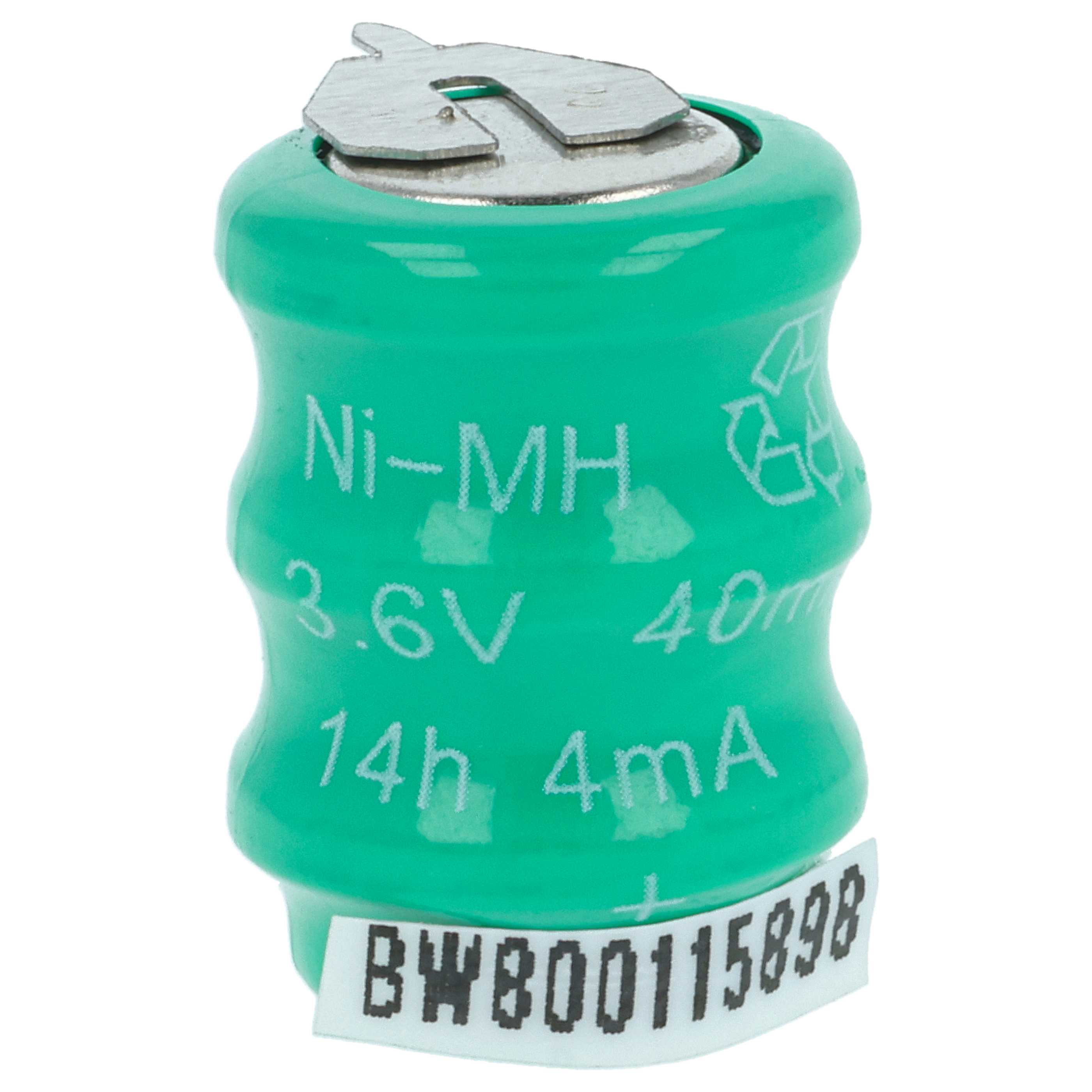100x Button Cell Battery Type V40H 2 Pins for Model Building Solar Lamps etc. - 40 mAh 3.6 V NiMH