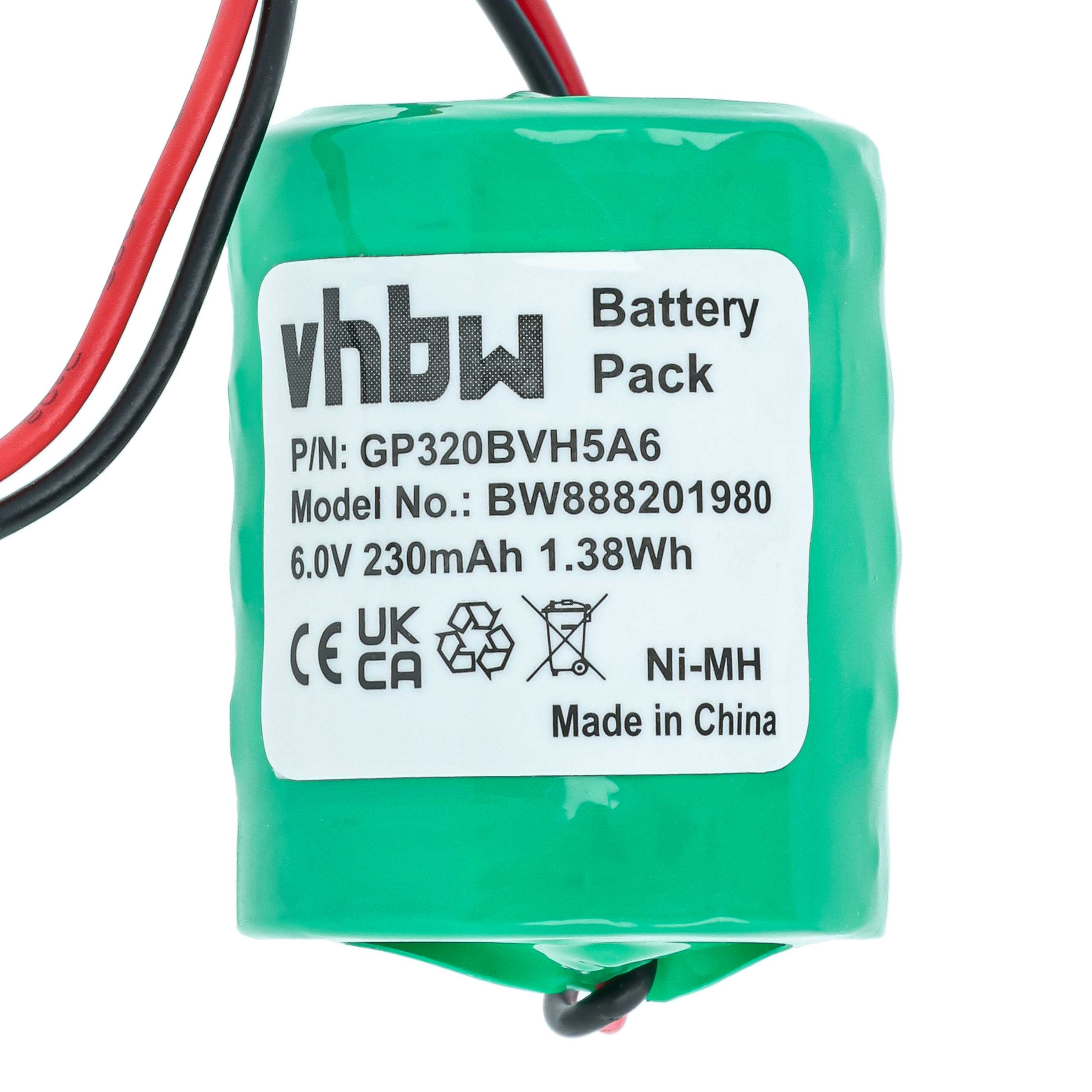 5x Batería reemplaza Honeywell GP250BVH5A6, CP300H, GP320BVH5A6 para instalación alarma (230 mAh, 6 V, NiMH)