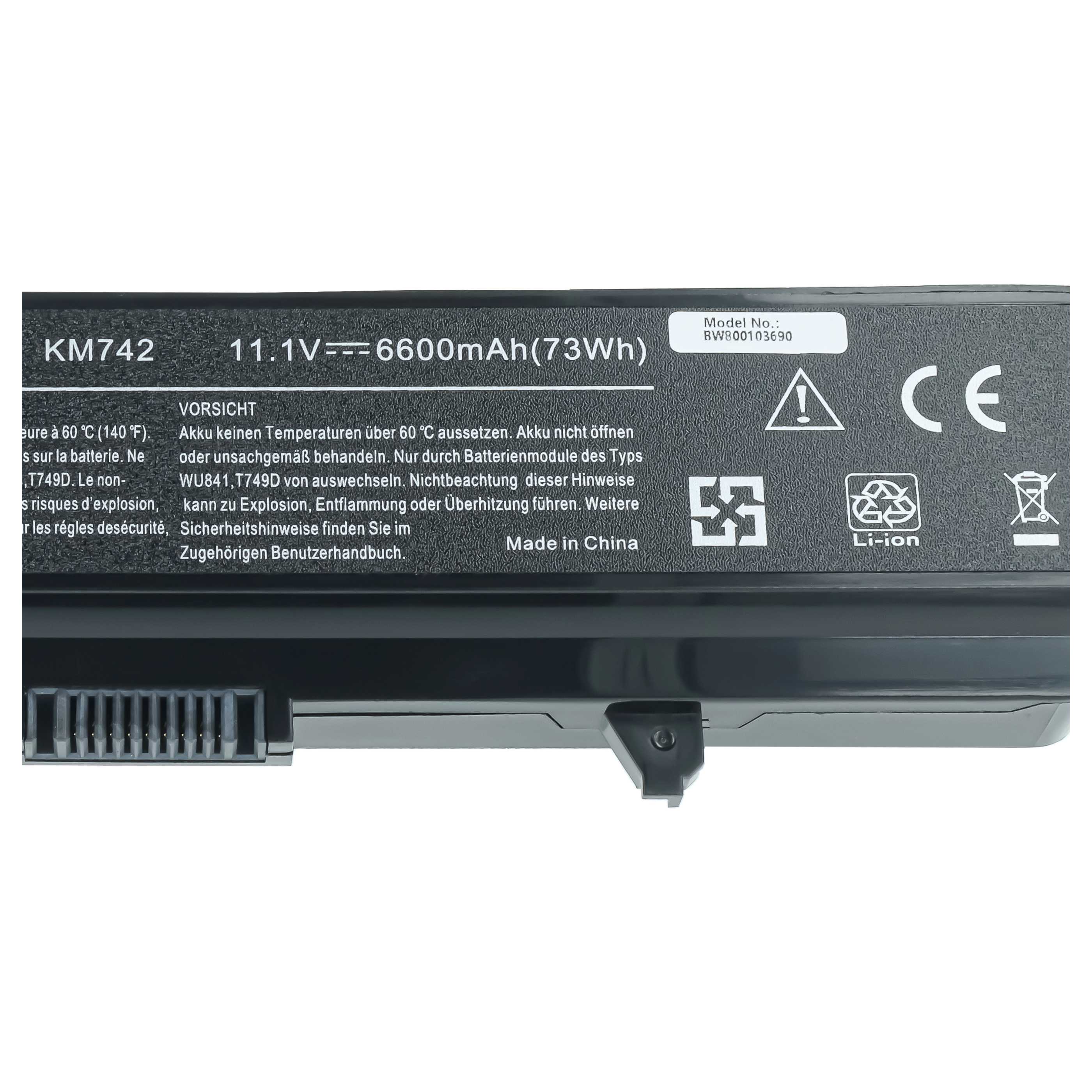 Akumulator do laptopa zamiennik Dell 0GW252, 0F965N, 0F972N, 312-0566 - 6600 mAh 11,1 V Li-Ion, czarny