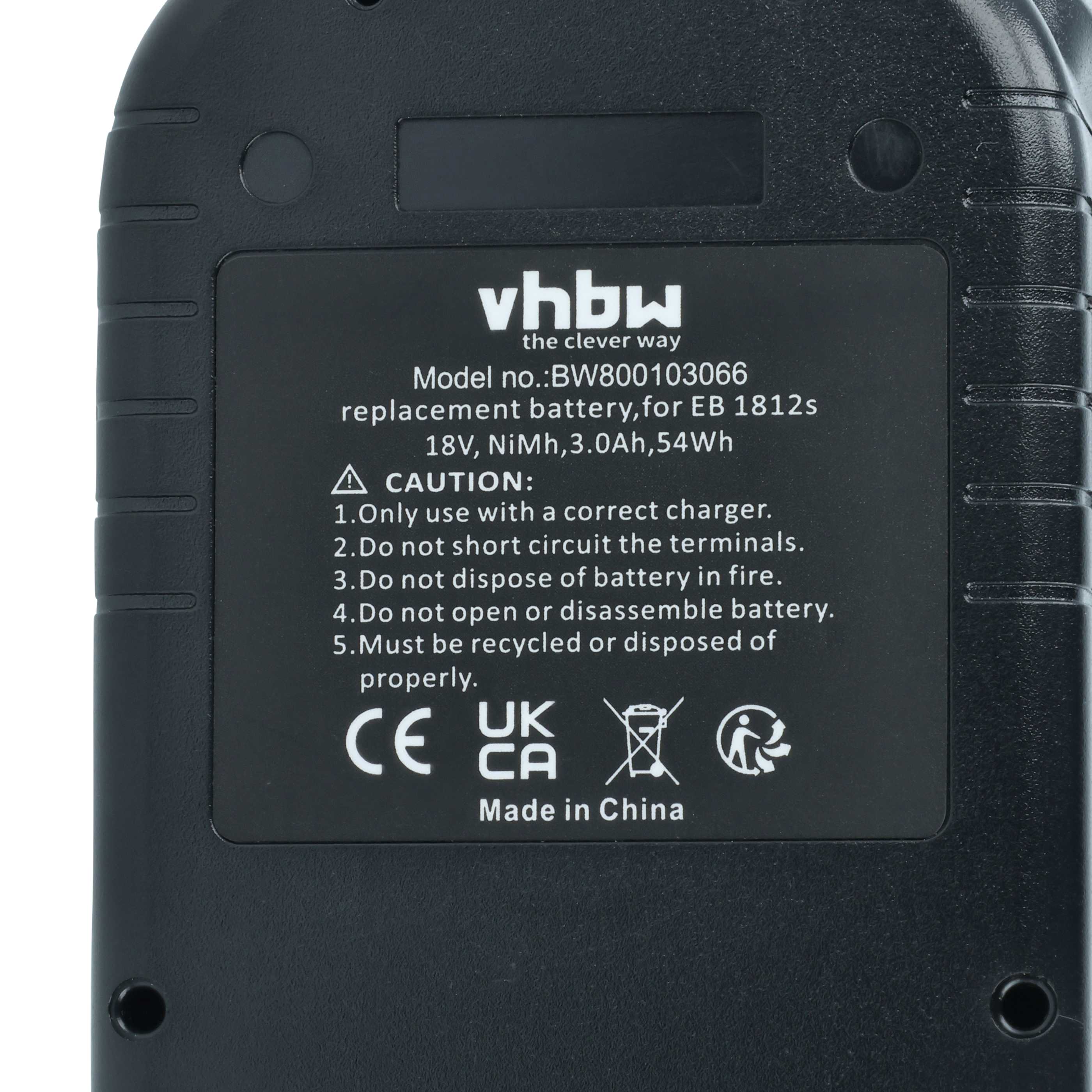 Battery replaces Hitachi BCC 1815, BCH 1820, EB 1814SL, EB 1812S Electric Power Tool - 3000 mAh, 18 V, NiMH
