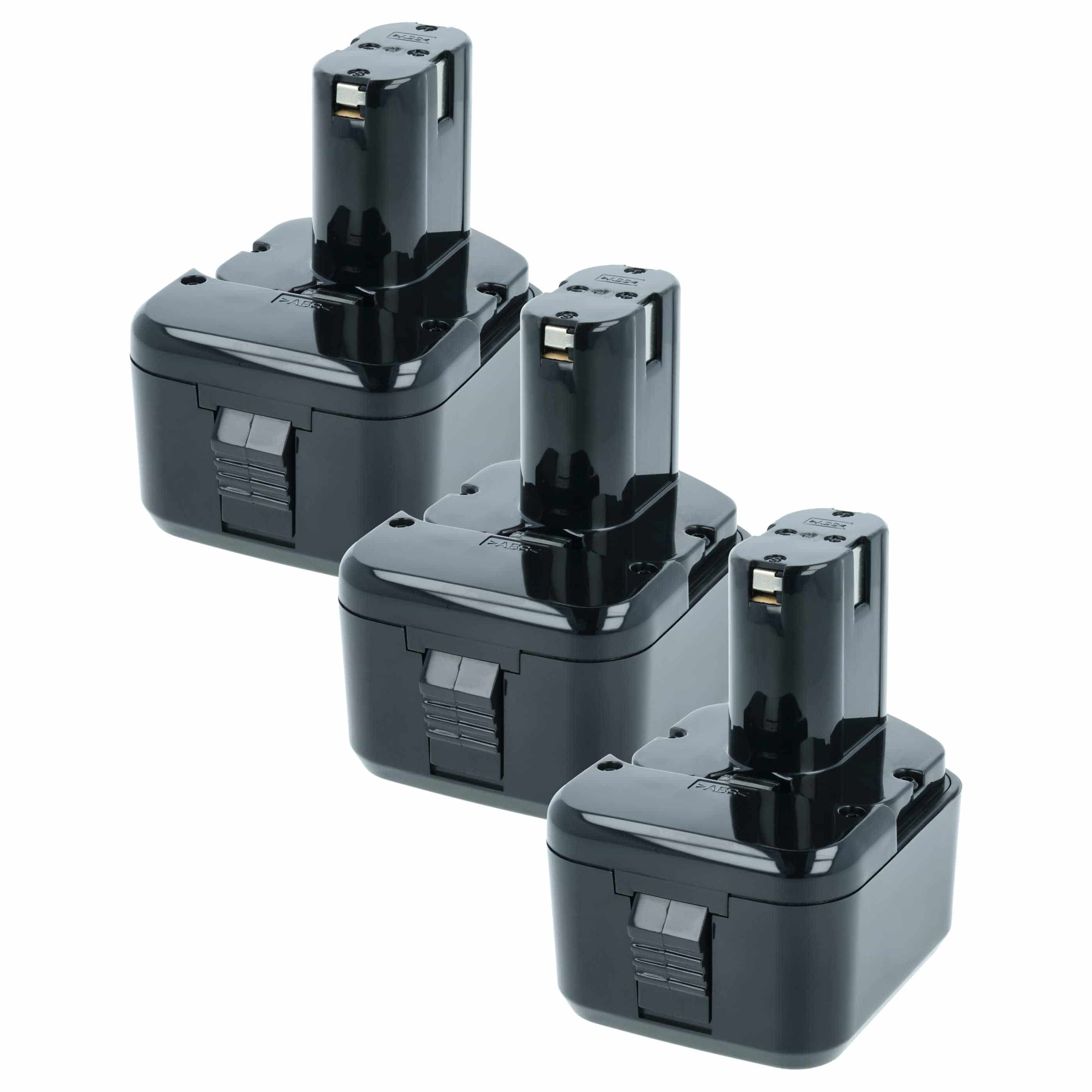 3x Battery replaces Hitachi 320608, 320606, 320388, 320387, 320386 Electric Power Tool - 2100 mAh, 12 V, NiMH