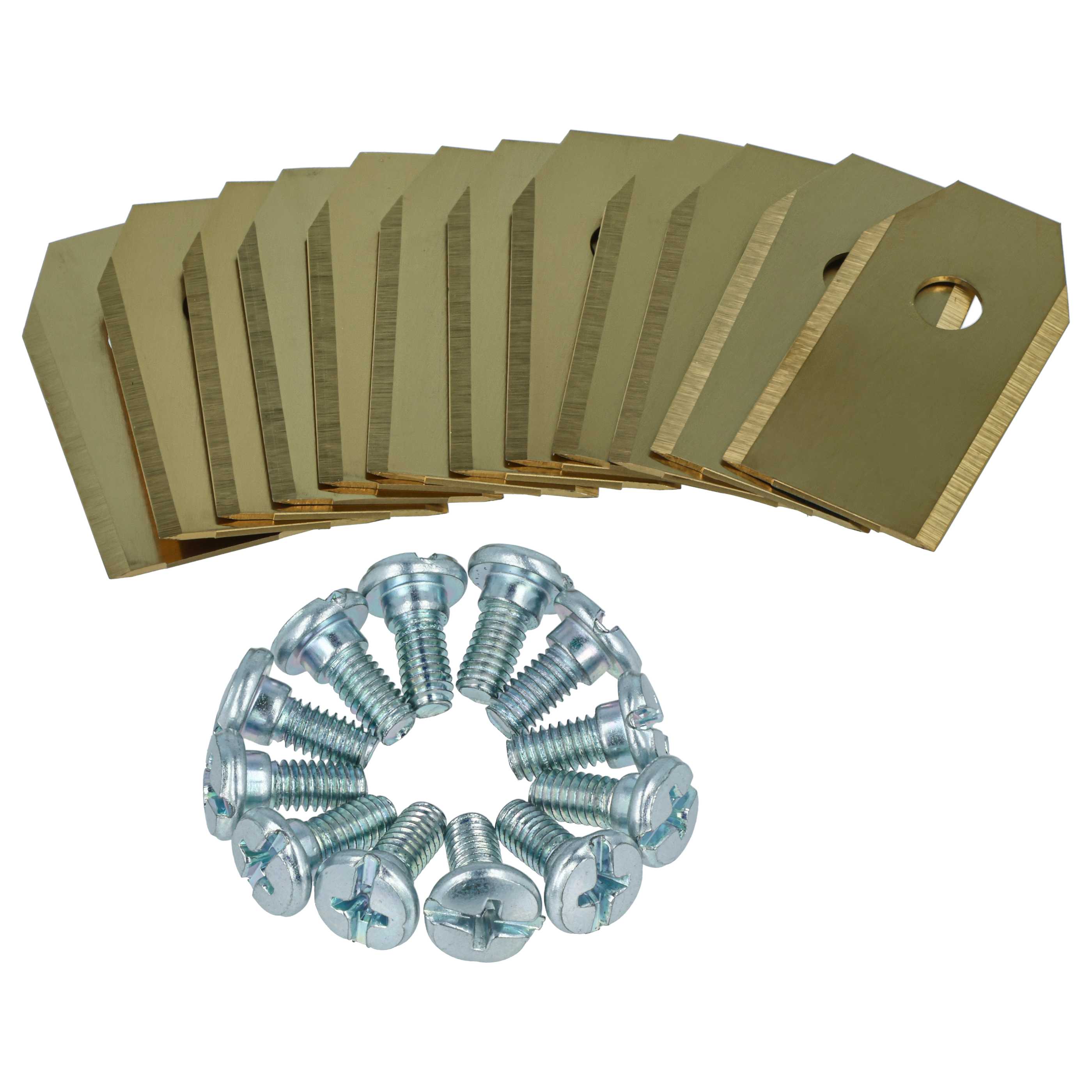 12x Lames remplace 505127801, 408720, 505127802 pour tondeuse – Couteaux apatite de titane, Silber Gold