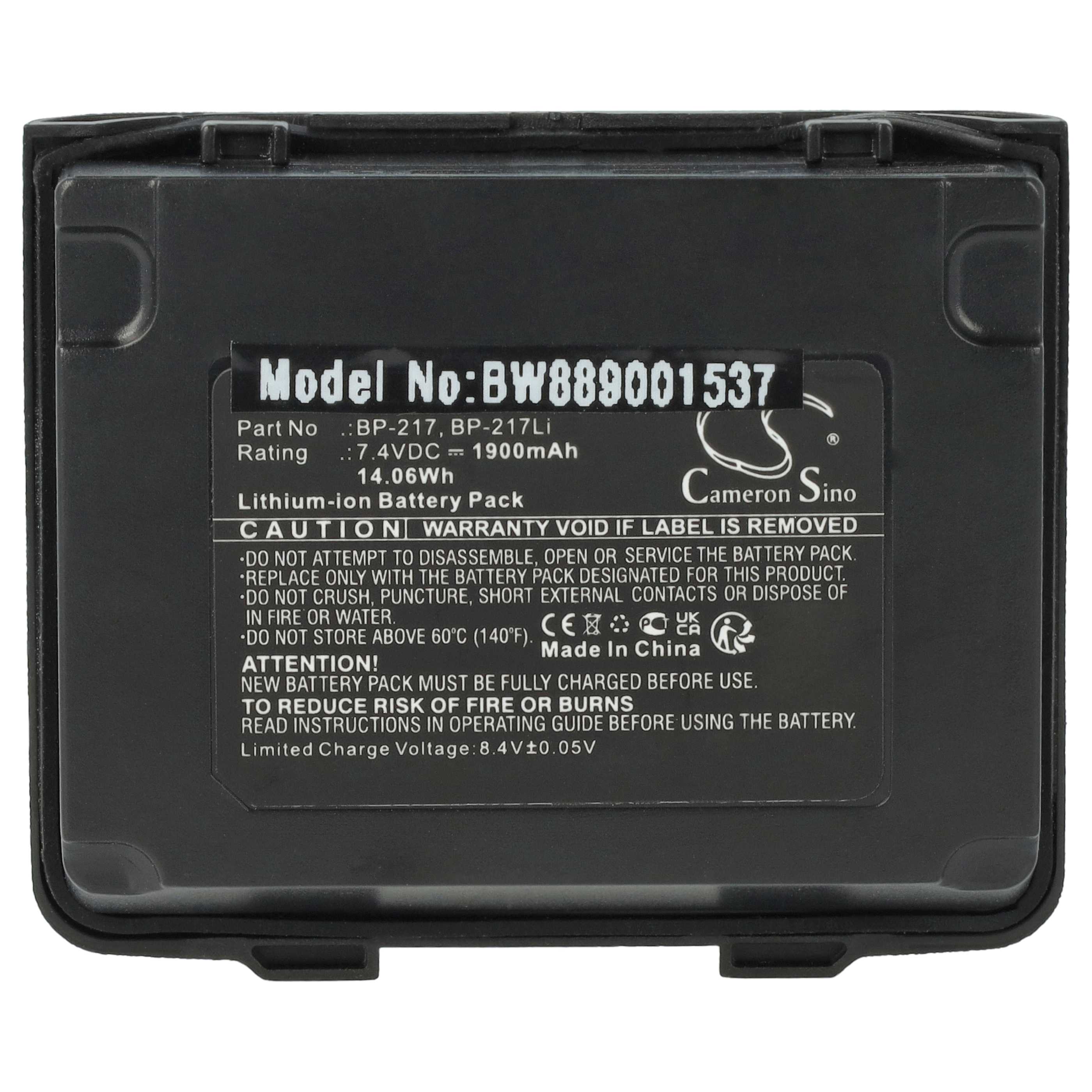 Radio 2x Battery replaces Icom BP-217LI, BP-217 - 1900 mAh 14.06 V Li-Ion