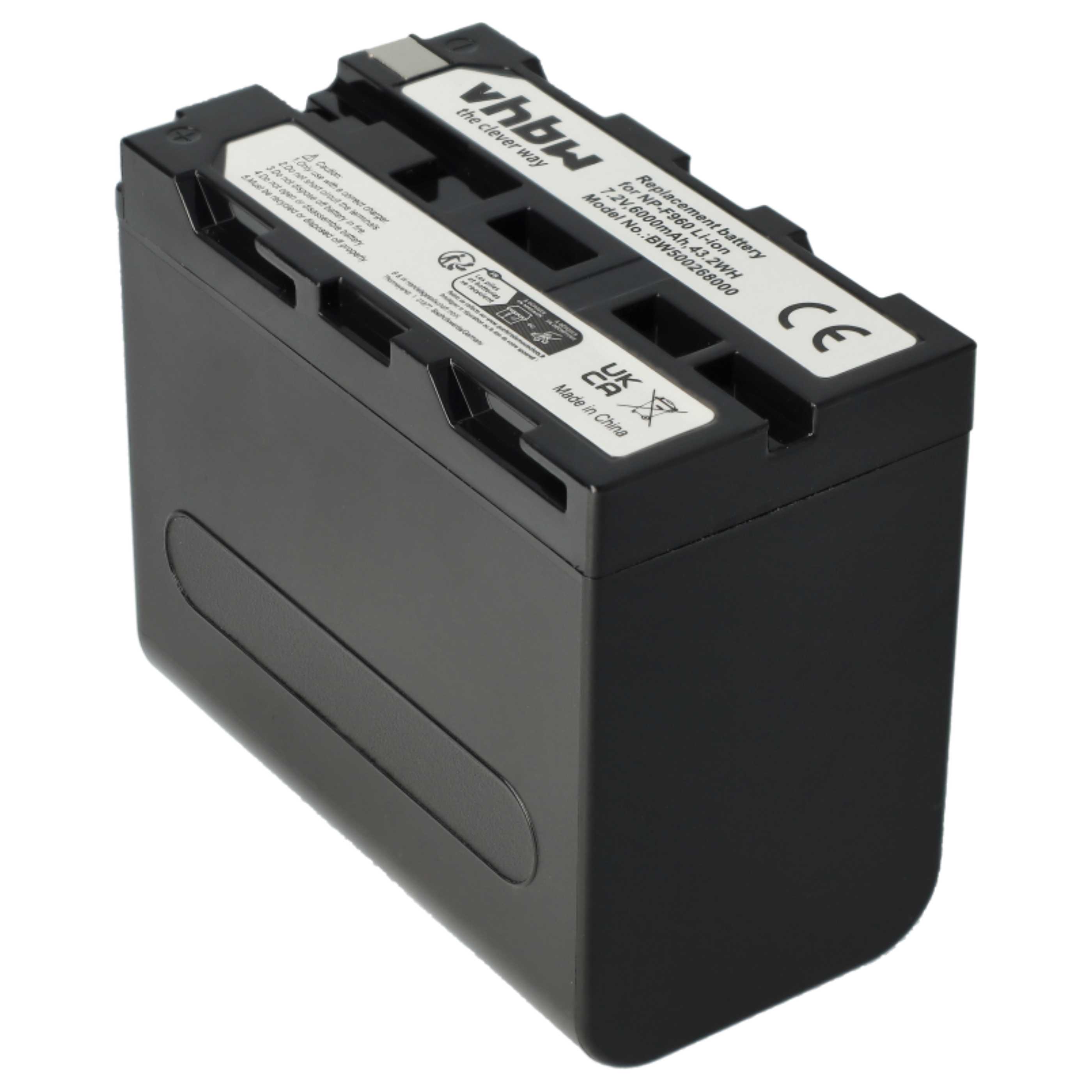 Videocamera 2x Battery replaces Sony NP-F930, NP-F960, NP-F950, NP-F950/B, NP-F930/B - 6000 mAh 7.2 V Li-Ion