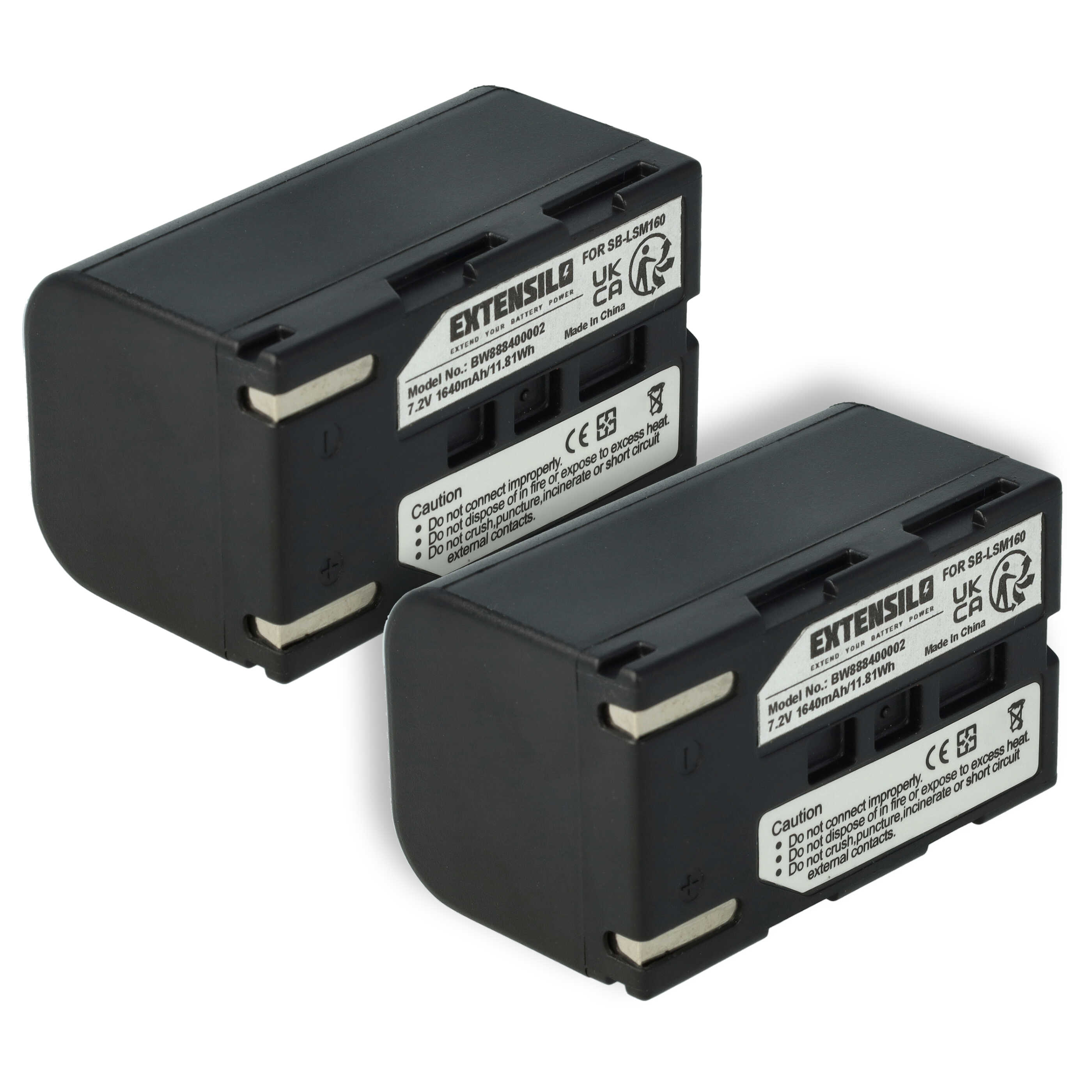 2x Battery replaces Samsung SB-LSM80, SB-LSM320, SB-LSM160 - 1640mAh, 7.2V, Li-Ion