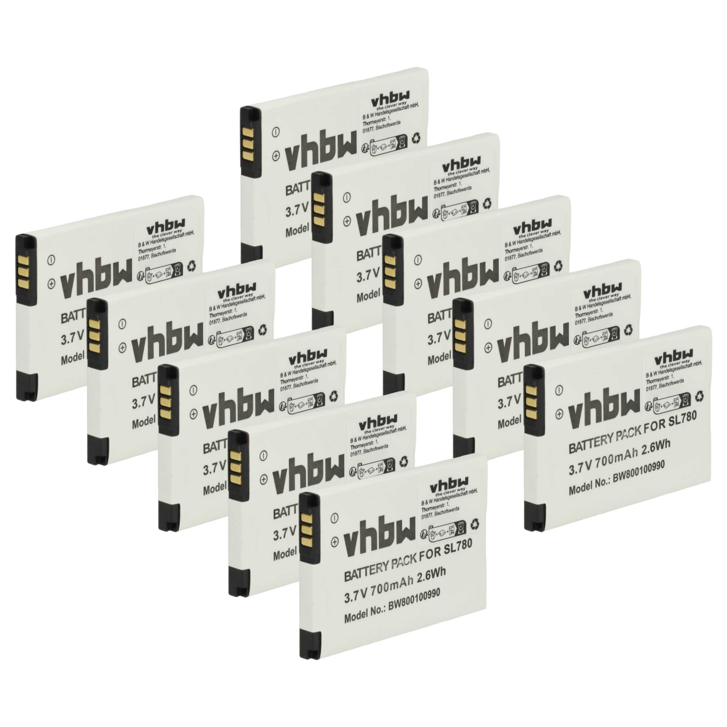 Vhbw 2 Batterie Per Siemens Gigaset SL2/S440/SL100/SL150/S445/SL1 – Ricambio Li-Ion 700mAh 3.7V, Sostituisce BA-510