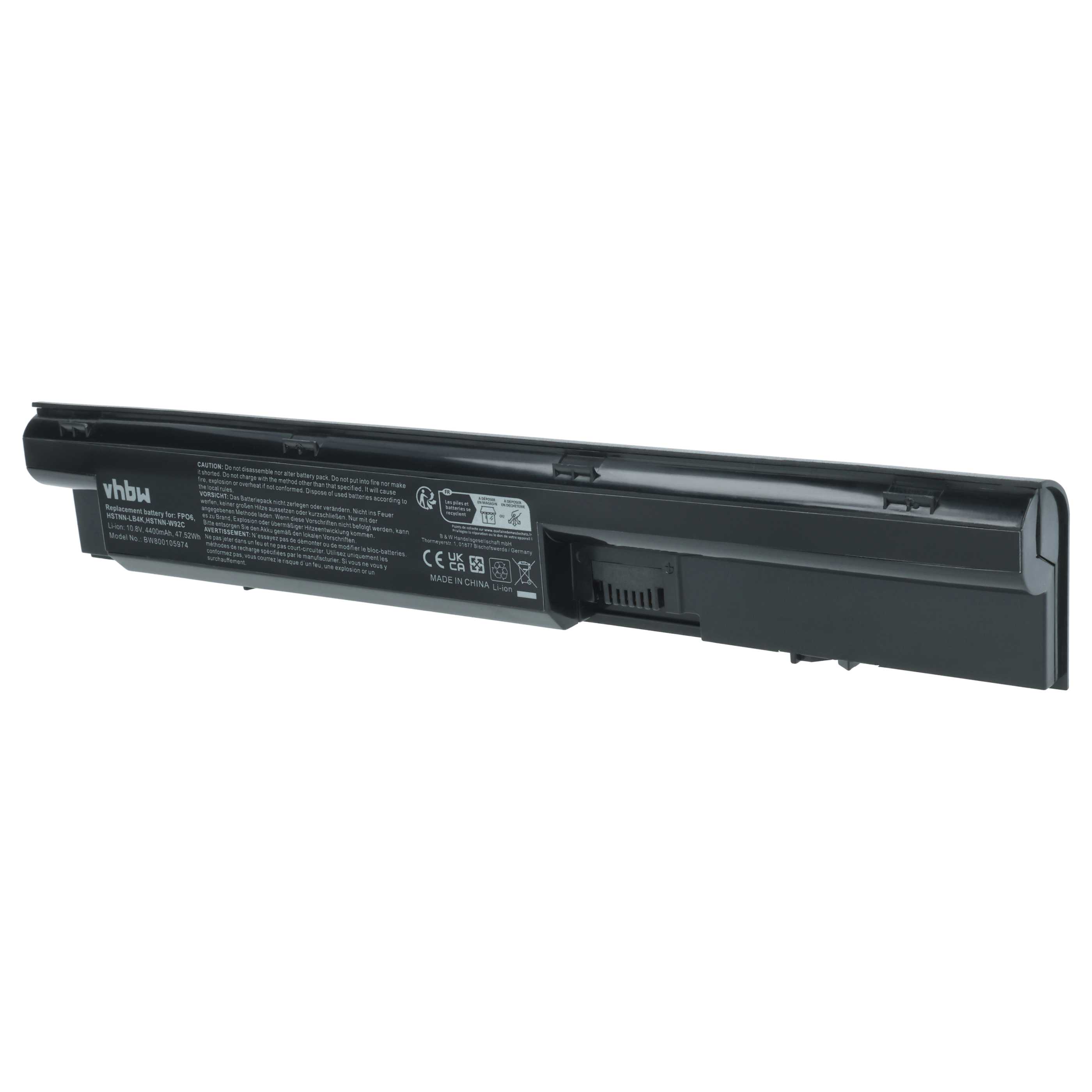 Batteria sostituisce HP 707616-851, 707616-141, 3ICR19/65-3 per notebook - 4400mAh 10,8V Li-Ion nero