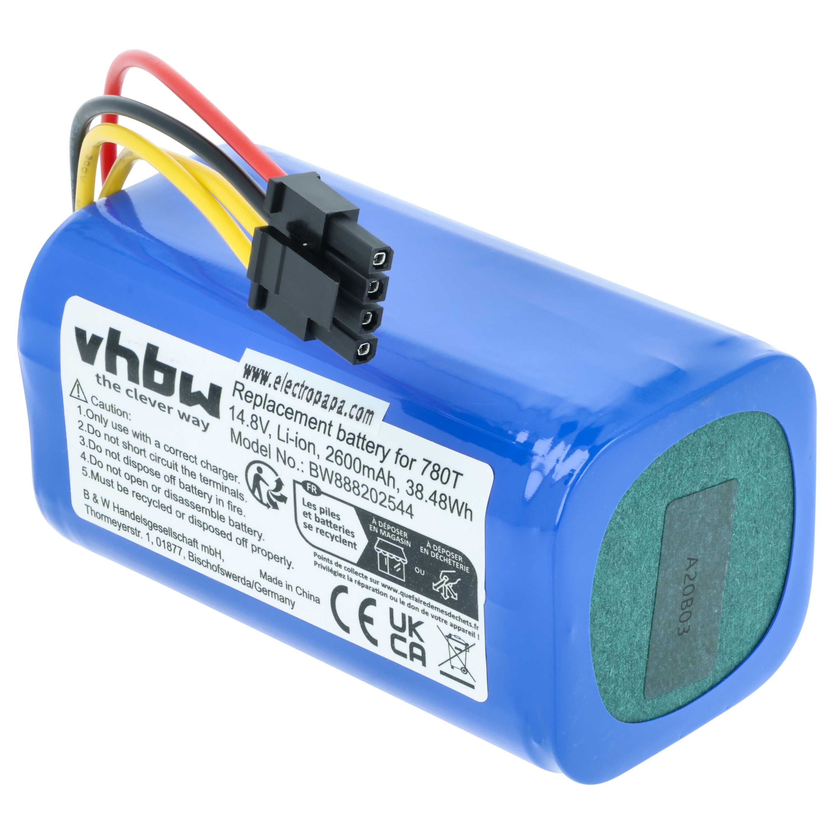 Battery replaces BLAUPUNKT 6.60.40.04-0, 6.60.40.05-0 for Blaupunkt etc. 2600mAh, 14.8V, Li-Ion